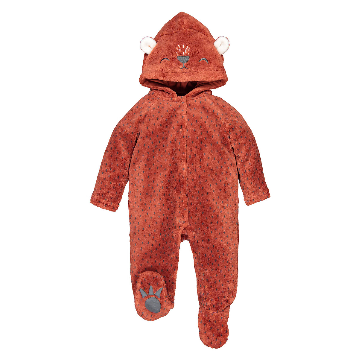 Пижама La Redoute С капюшоном под плюш 1 мес-4 года 1 мес. - 54 см оранжевый, размер 1 мес. - 54 см
