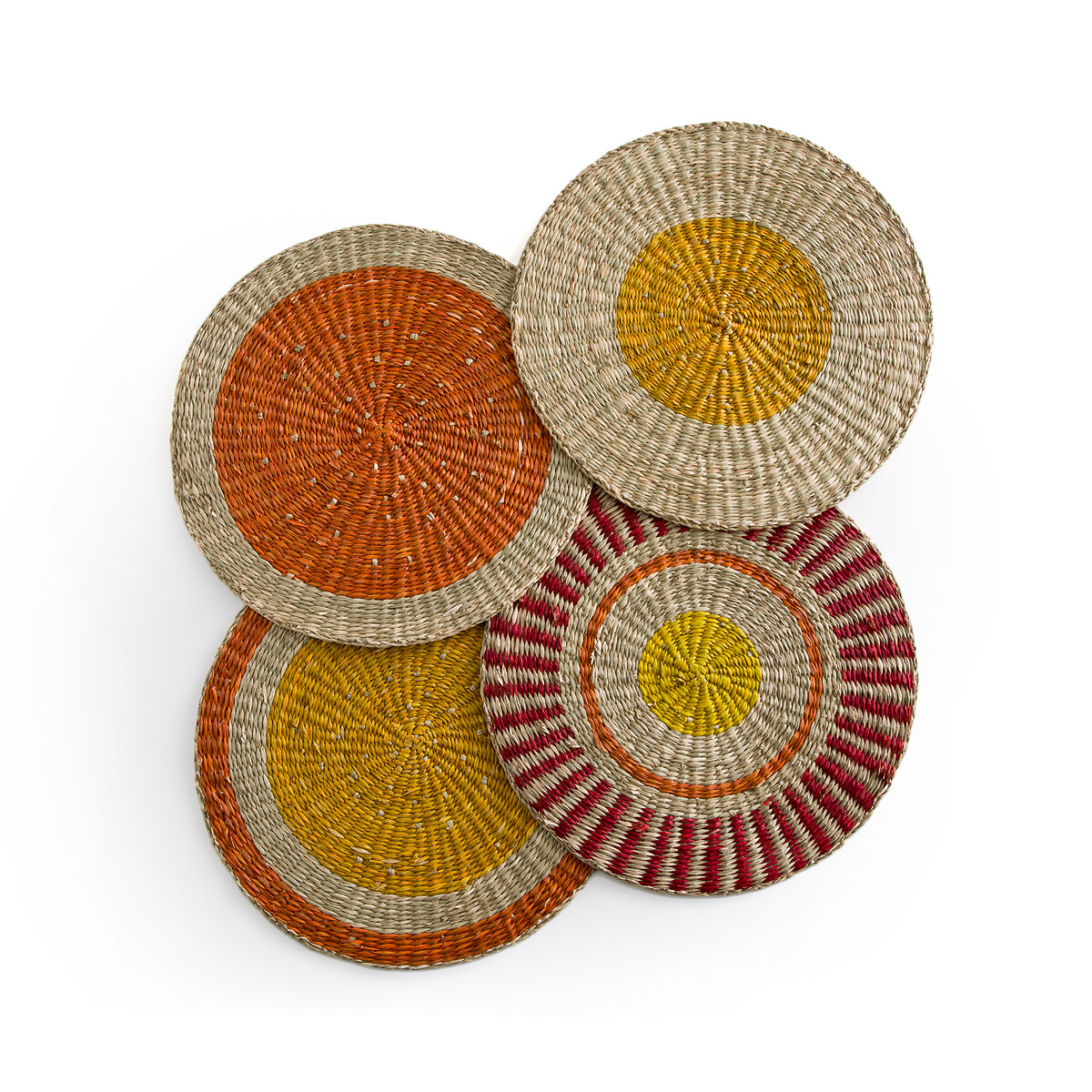 Комплект из 4 плетеных подложек под столовые приборы Romix единый размер желтый 