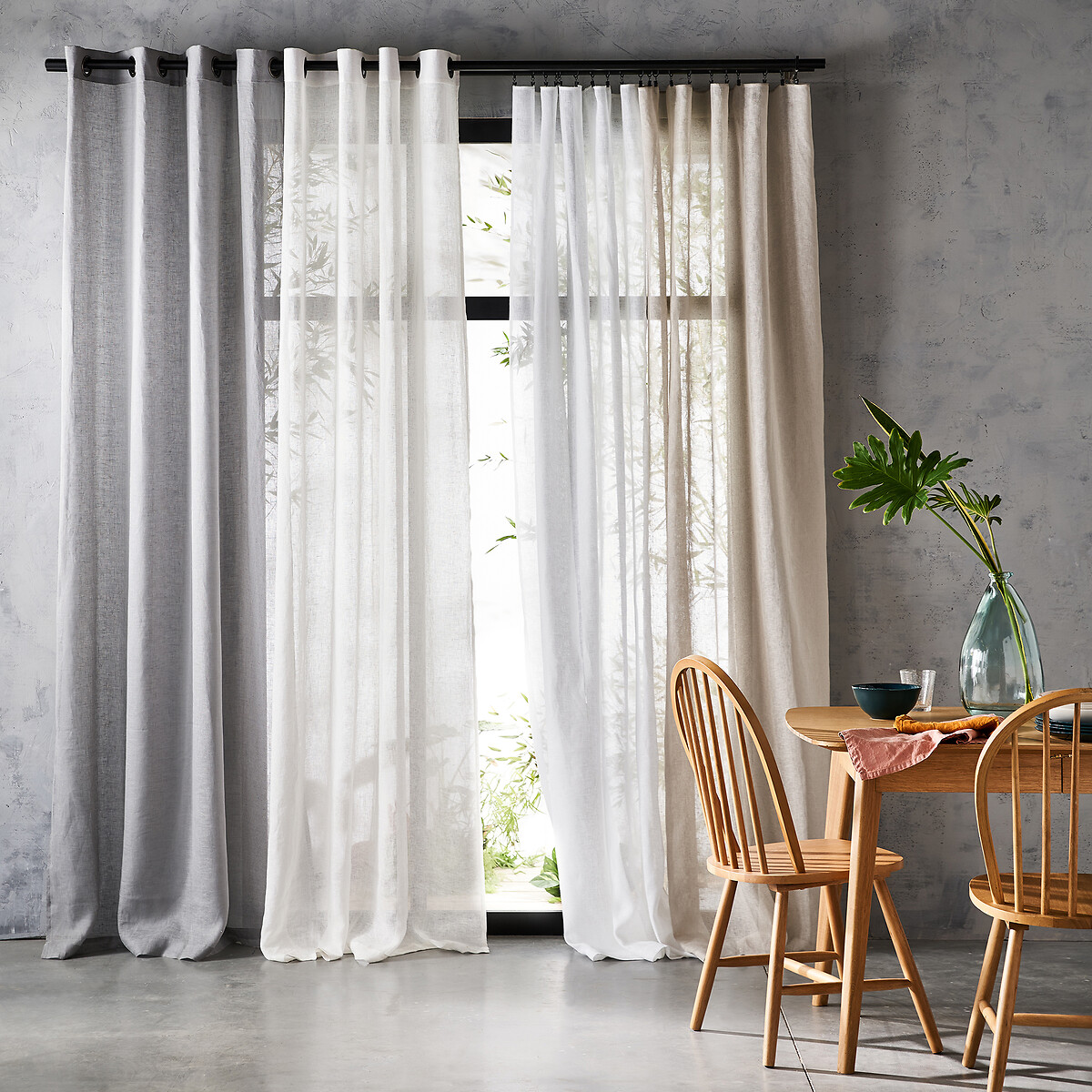 Image of Onega Single Linen Voile Panel with Eyelets