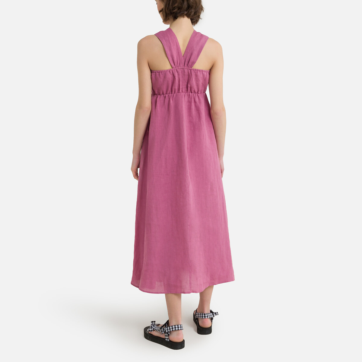 Платье SEE U SOON Длинное с бретельками-завязками 3(L) розовый, размер 3(L) Длинное с бретельками-завязками 3(L) розовый - фото 4