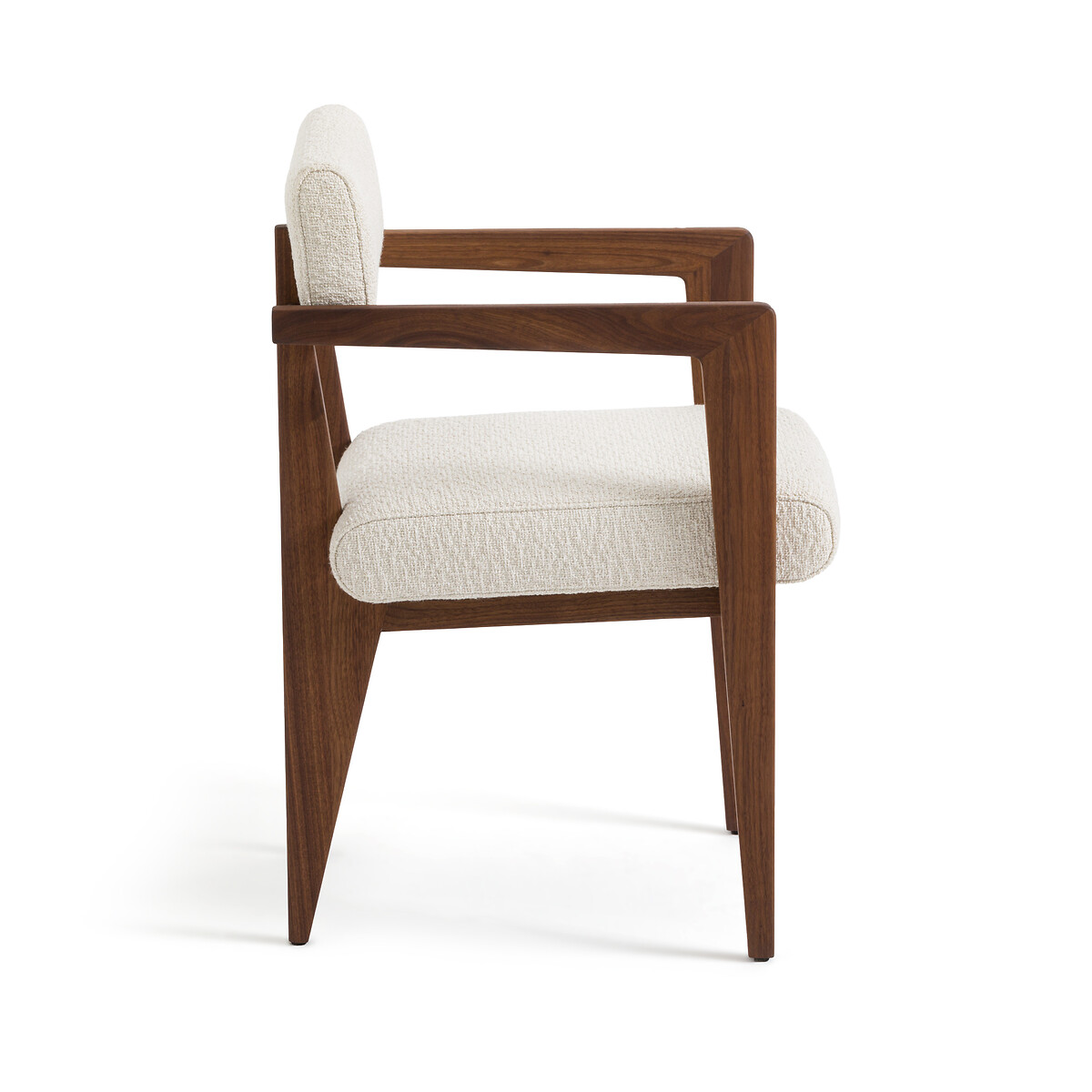 Кресло Обеденное из орехового дерева и буклированной ткани Izag единый размер бежевый LaRedoute - фото 3