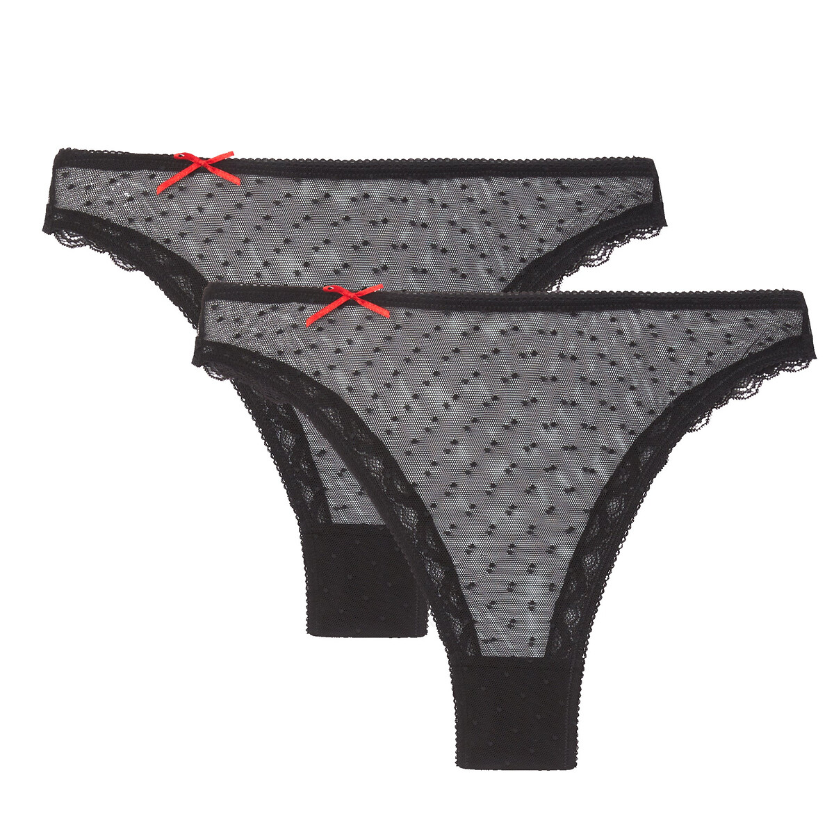 

Комплект из 2 трусов-слипов из LaRedoute, Черный, Тюля 34/36 (FR) - 40/42 (RUS) черный