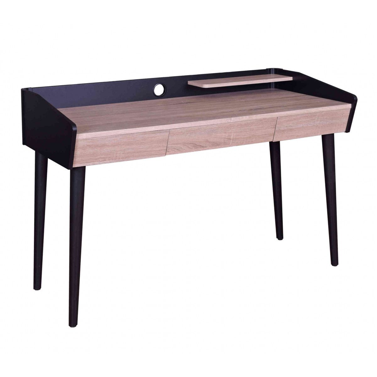 Bureau 1 tiroir 1 étagère en bois BU4017