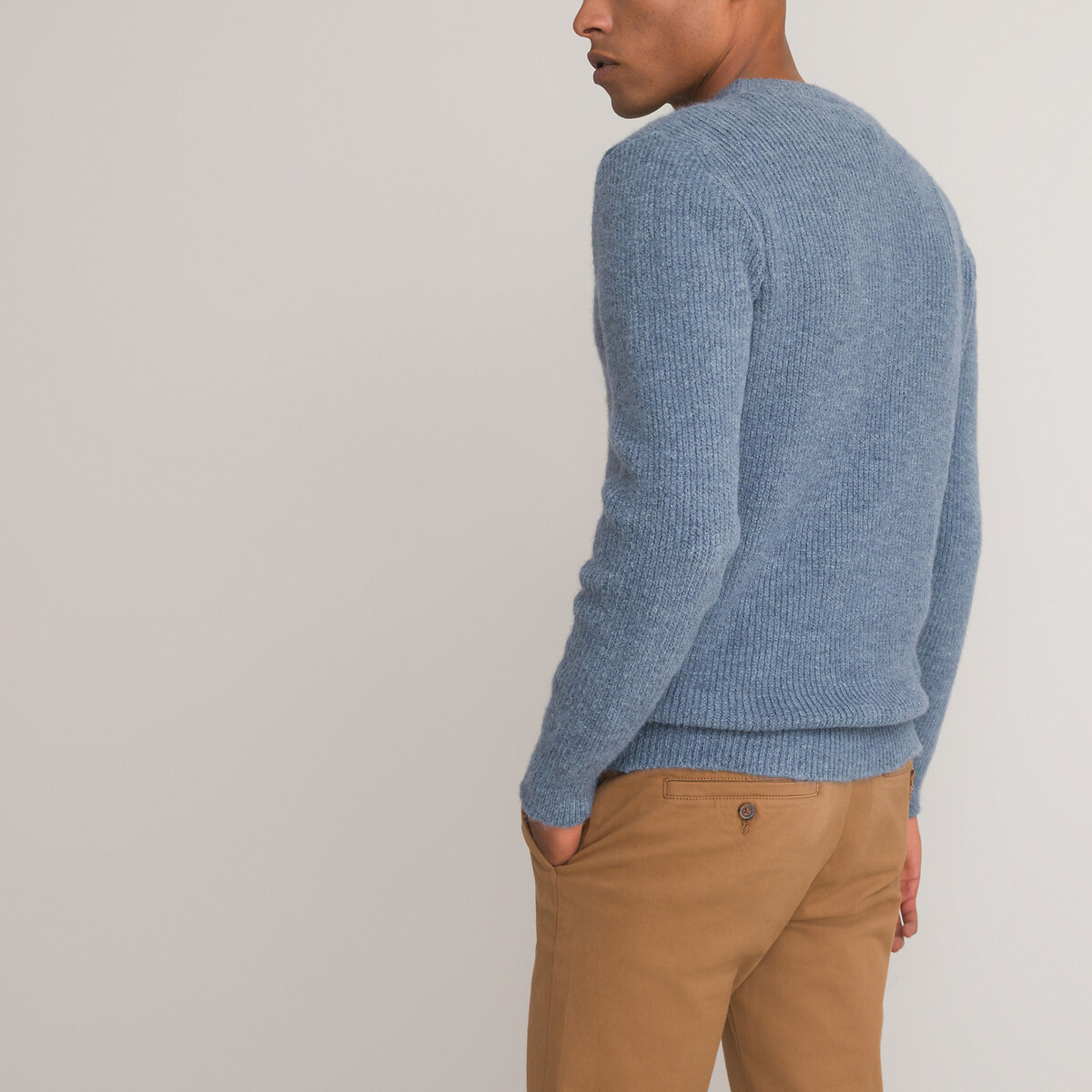 Пуловер С круглым вырезом сделано в Европе XL синий LaRedoute, размер XL - фото 4