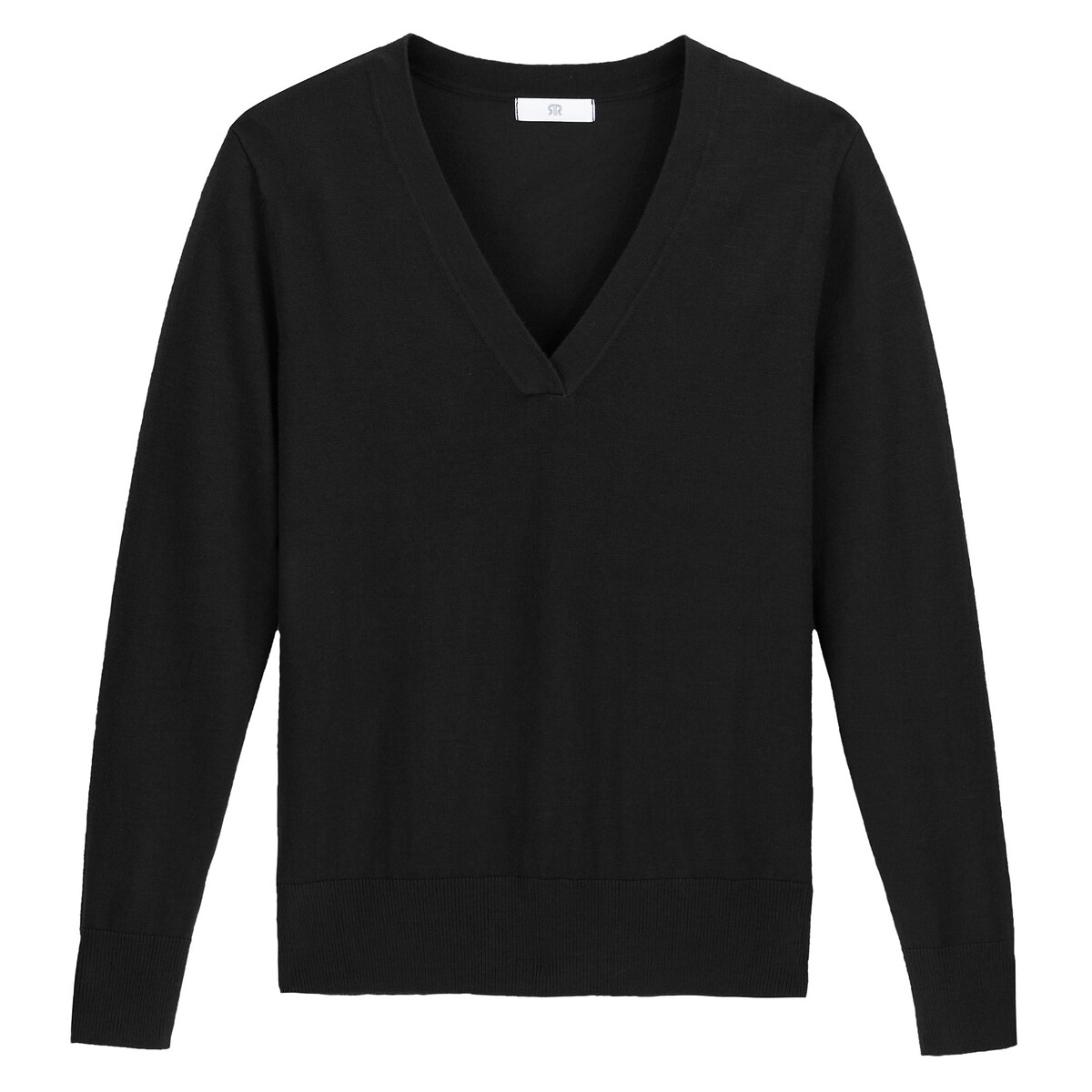 Пуловер LA REDOUTE COLLECTIONS С V-образным вырезом базовая модель XXL черный, размер XXL - фото 5