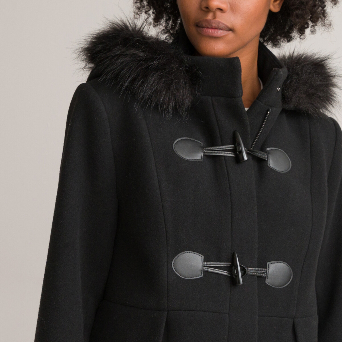 Короткое Пальто с капюшоном 44 (FR) - 50 (RUS) черный LaRedoute, размер 44 (FR) - 50 (RUS) Короткое Пальто с капюшоном 44 (FR) - 50 (RUS) черный - фото 3