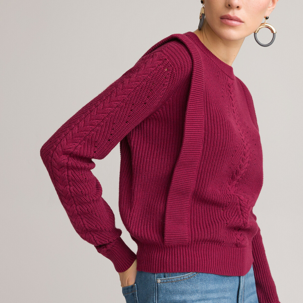 Пуловер С круглым вырезом из оригинального трикотажа XL красный