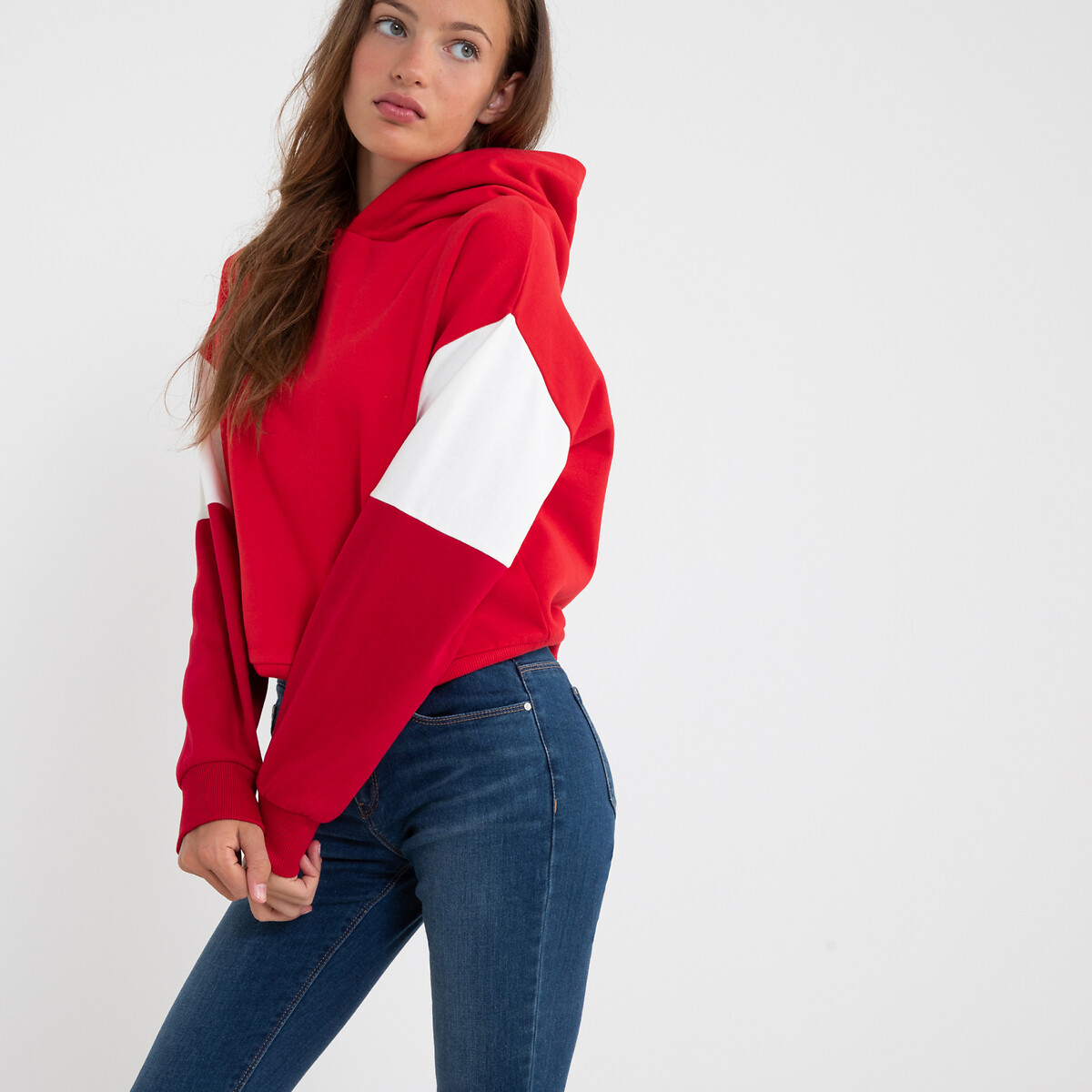 

Свитшот LaRedoute, Красный, С капюшоном colorblock 10-18 лет 14 лет - 156 см красный