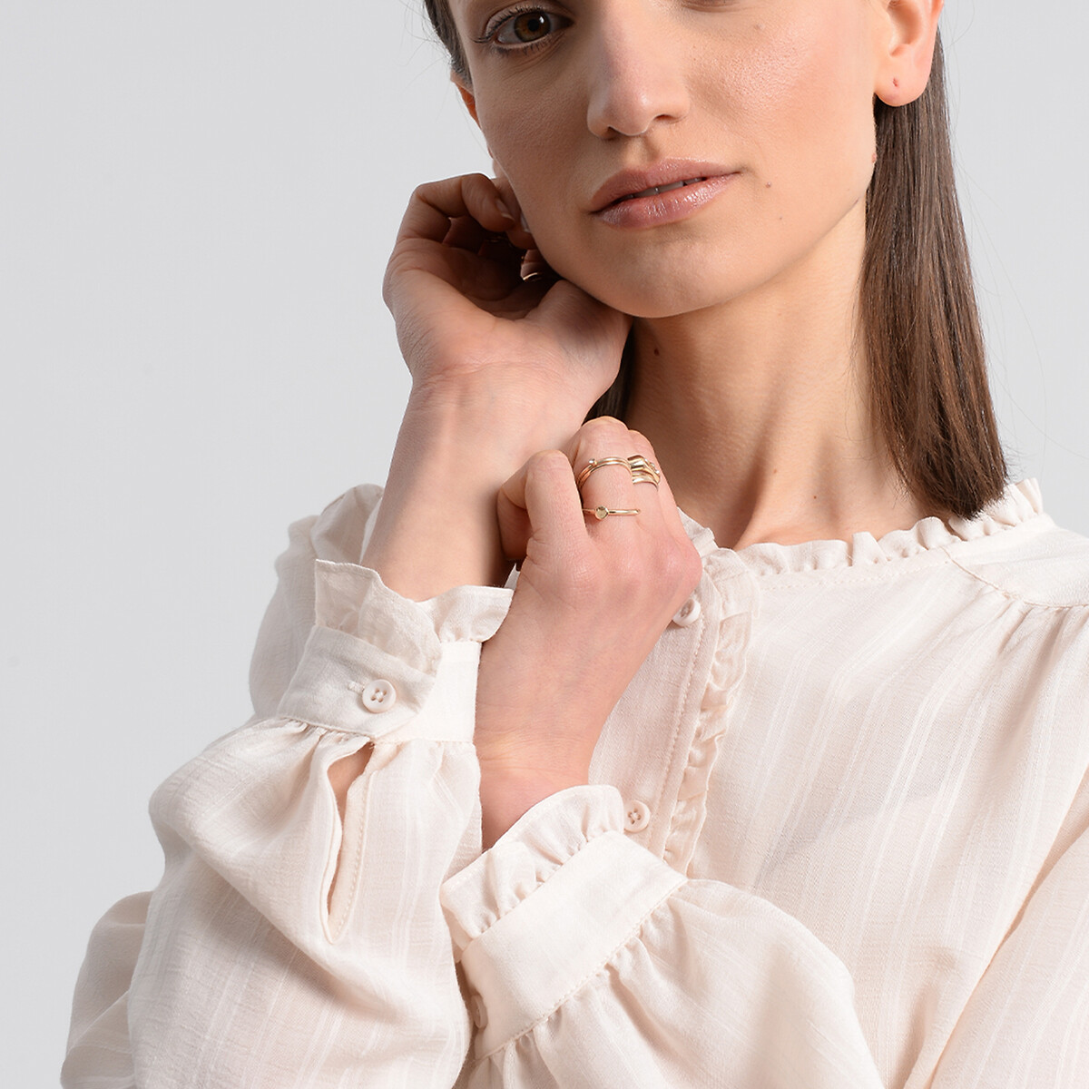 Блузка MOLLY BRACKEN Блузка С воротником со сборками S белый, размер S - фото 4