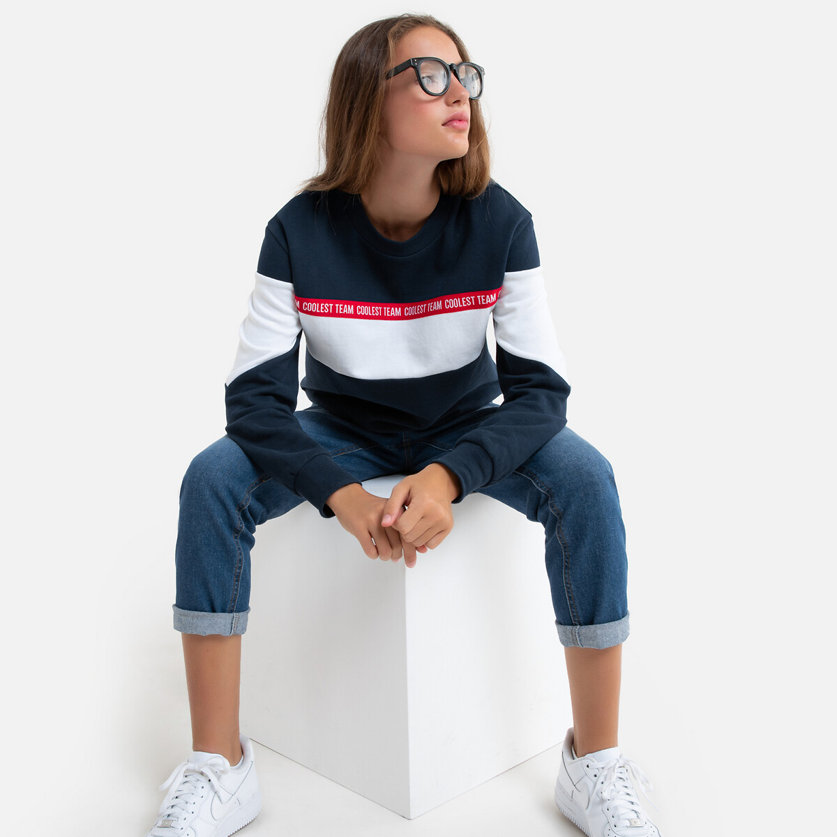 

Свитшот LaRedoute, Синий, С круглым вырезом 10-18 лет 12 лет -150 см синий