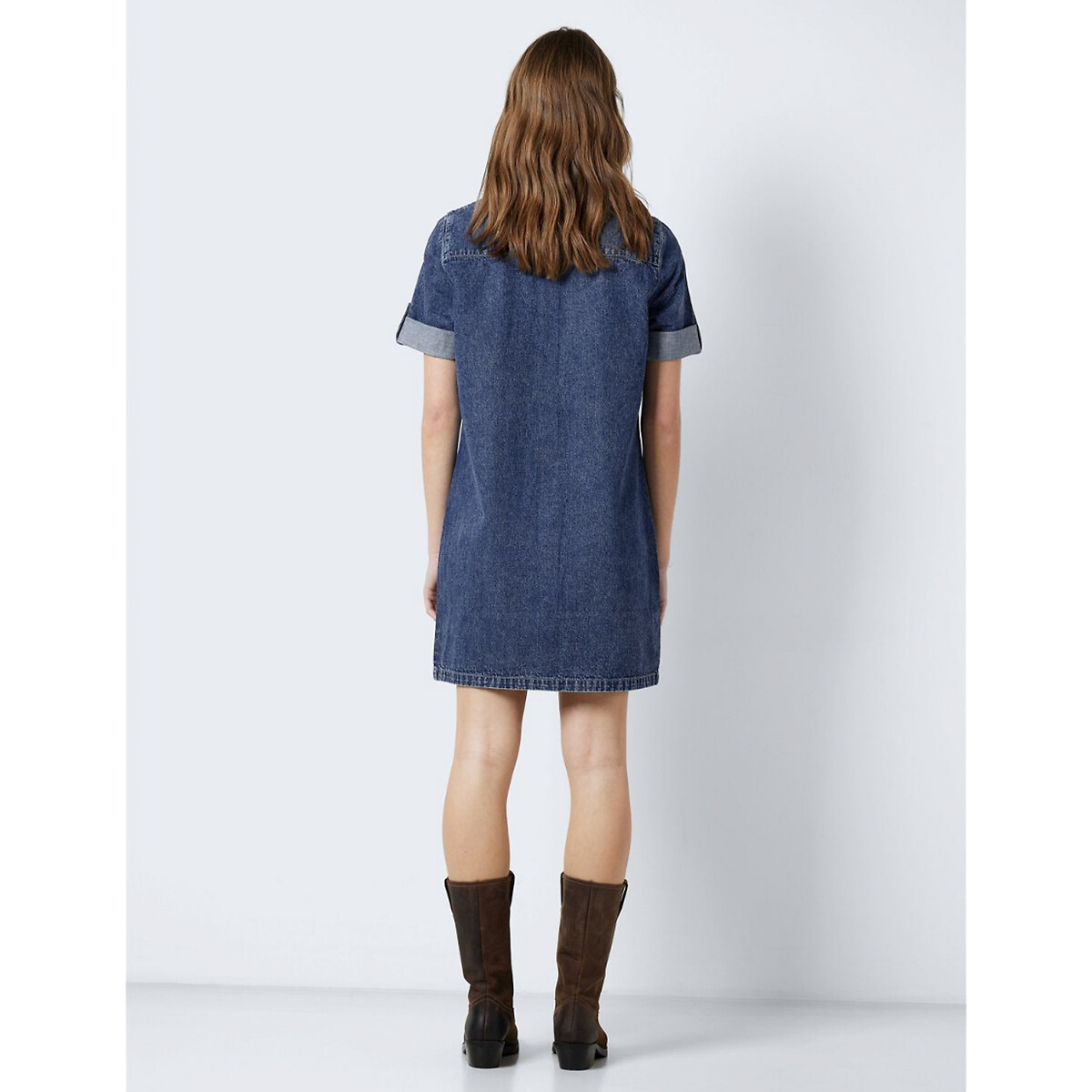 Платье-рубашка из джинсовой ткани  M синий LaRedoute, размер M - фото 4