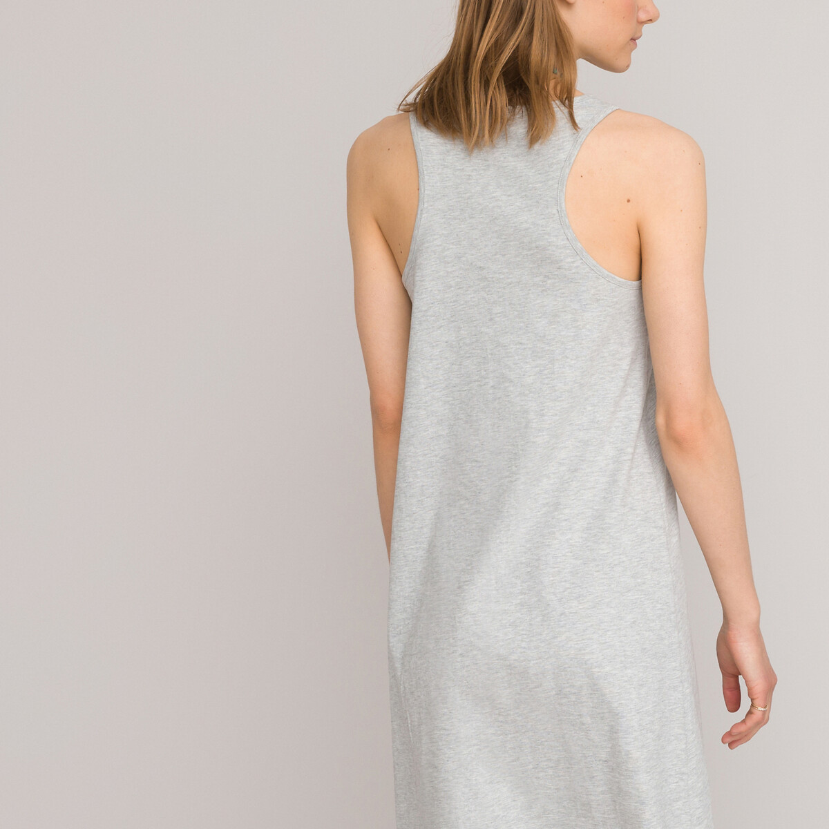 Платье LA REDOUTE COLLECTIONS Короткое без рукавов из трикотажа L серый, размер L - фото 4