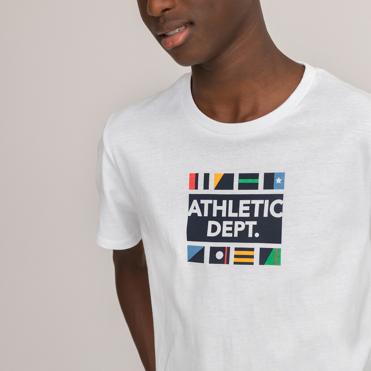 Комплект из двух футболок с Круглым вырезом и принтом спереди 10-18 лет 10 белый LaRedoute, размер 10 - фото 2