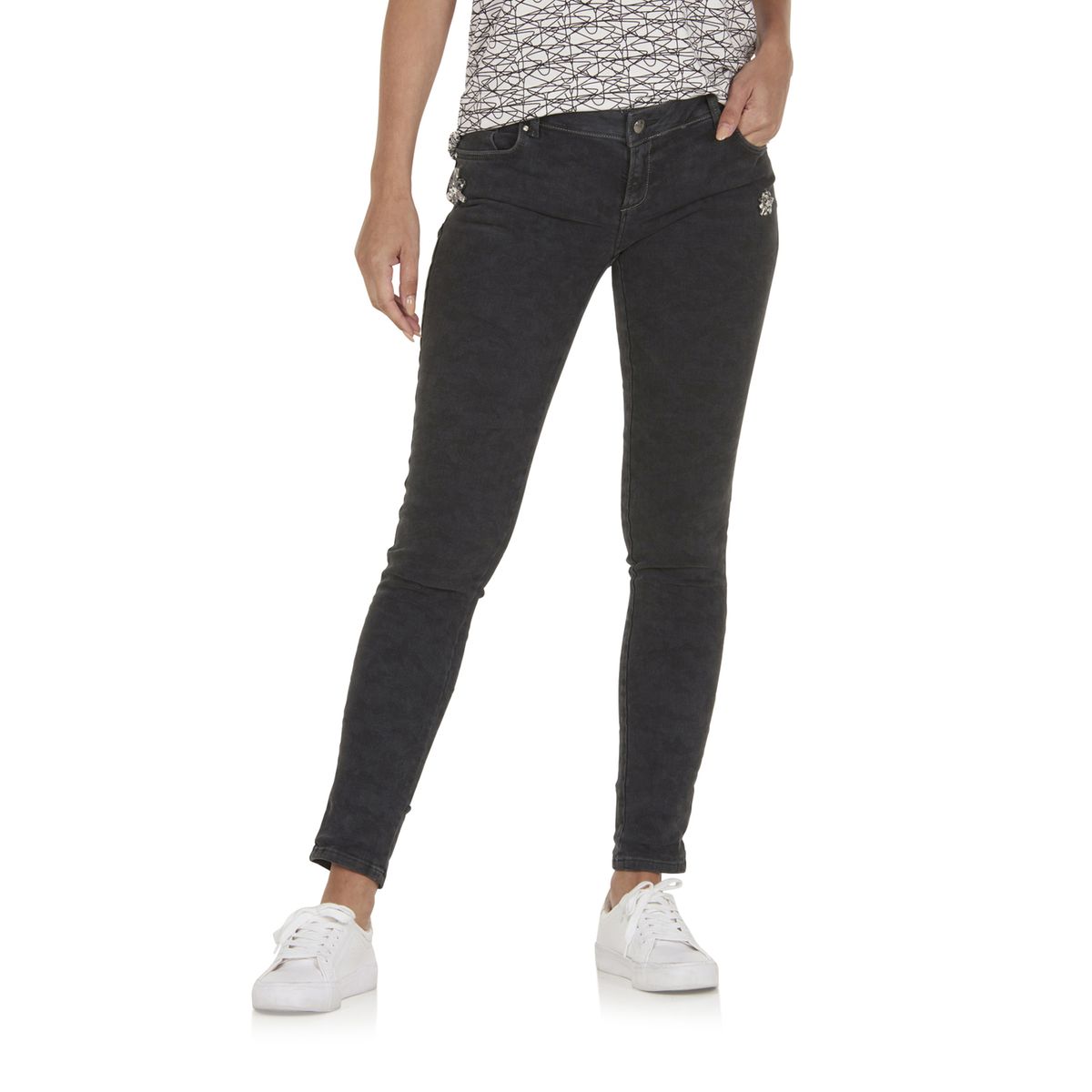 Pantalon casual à effet délavé