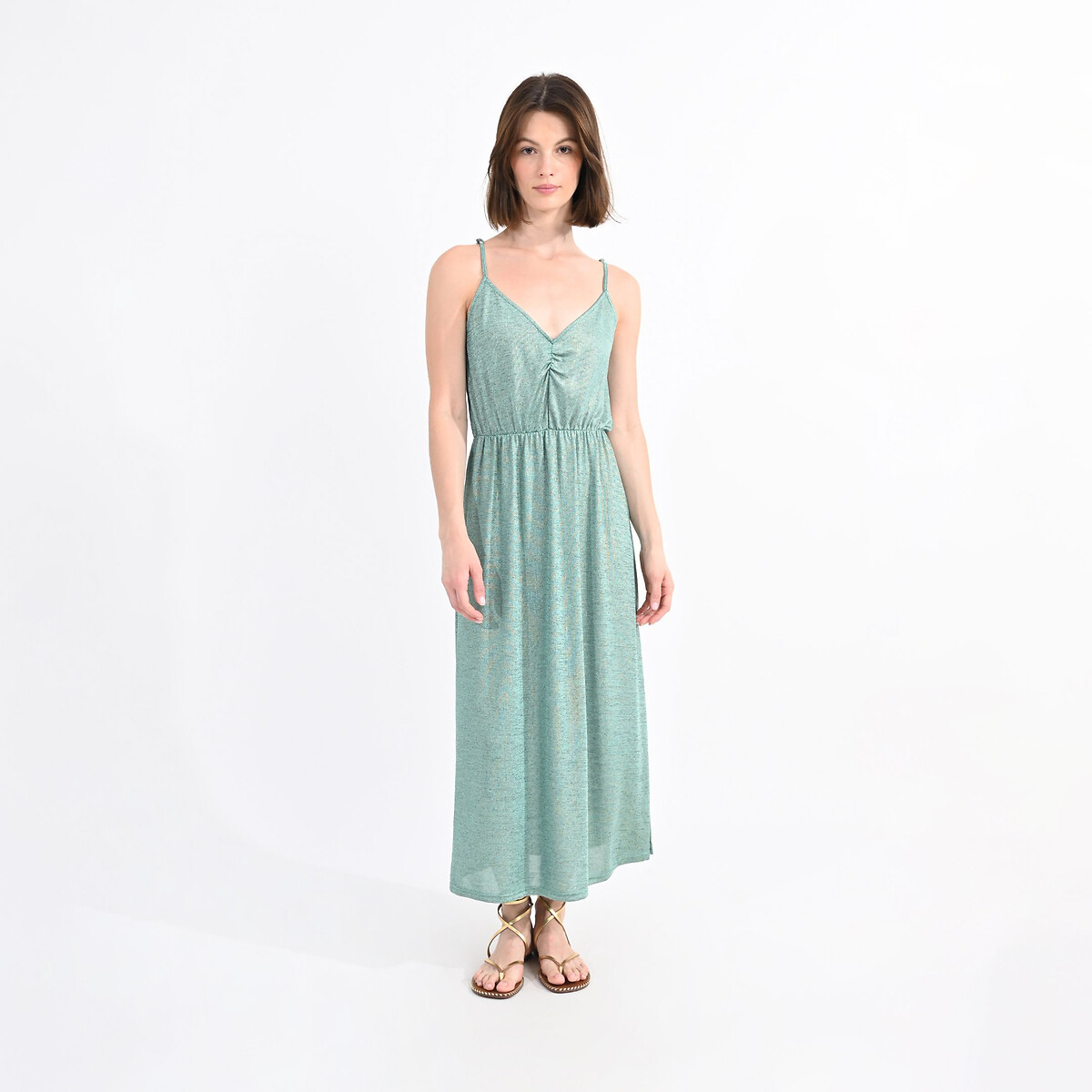 Платье длинное с тонкими бретелями  L зеленый LaRedoute, размер L - фото 1