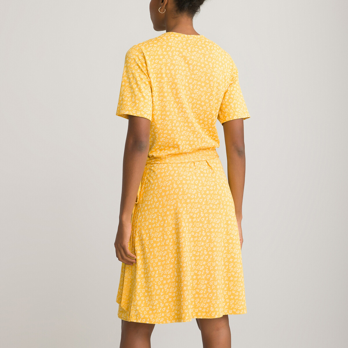 Платье LA REDOUTE COLLECTIONS С запахом и цветочным принтом сделано в Европе L желтый, размер L - фото 4