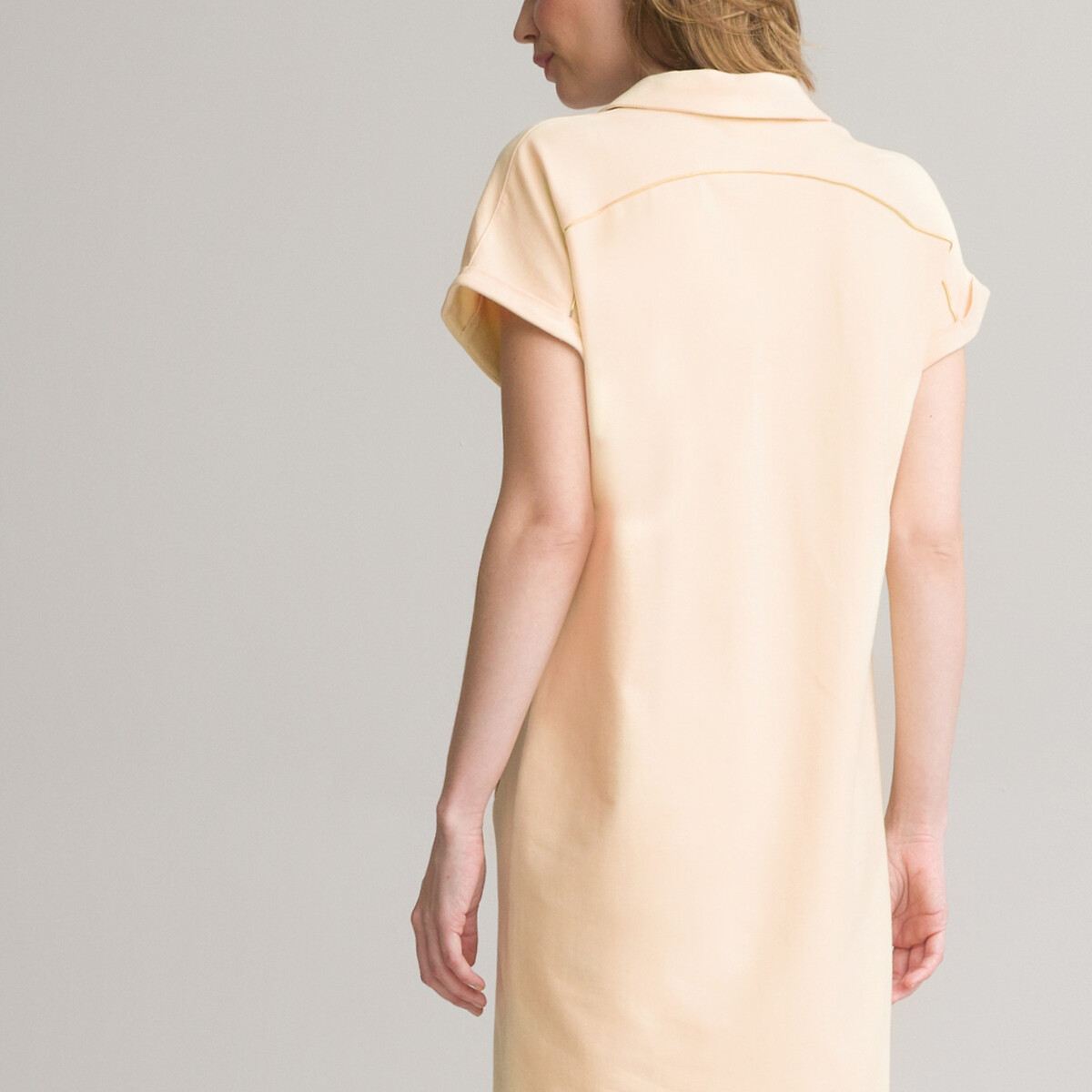 Платье ANNE WEYBURN Прямое из мольтона короткие рукава 50 желтый, размер 50 - фото 4