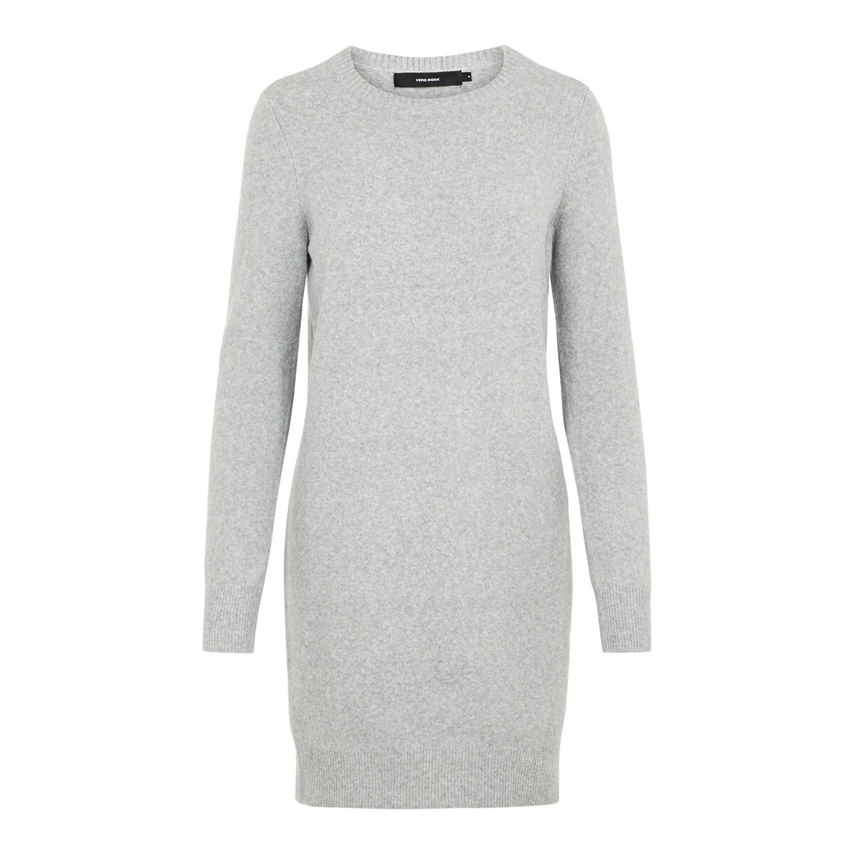 Платье-пуловер короткое круглый вырез прямой покрой  XL серый LaRedoute, размер XL - фото 5