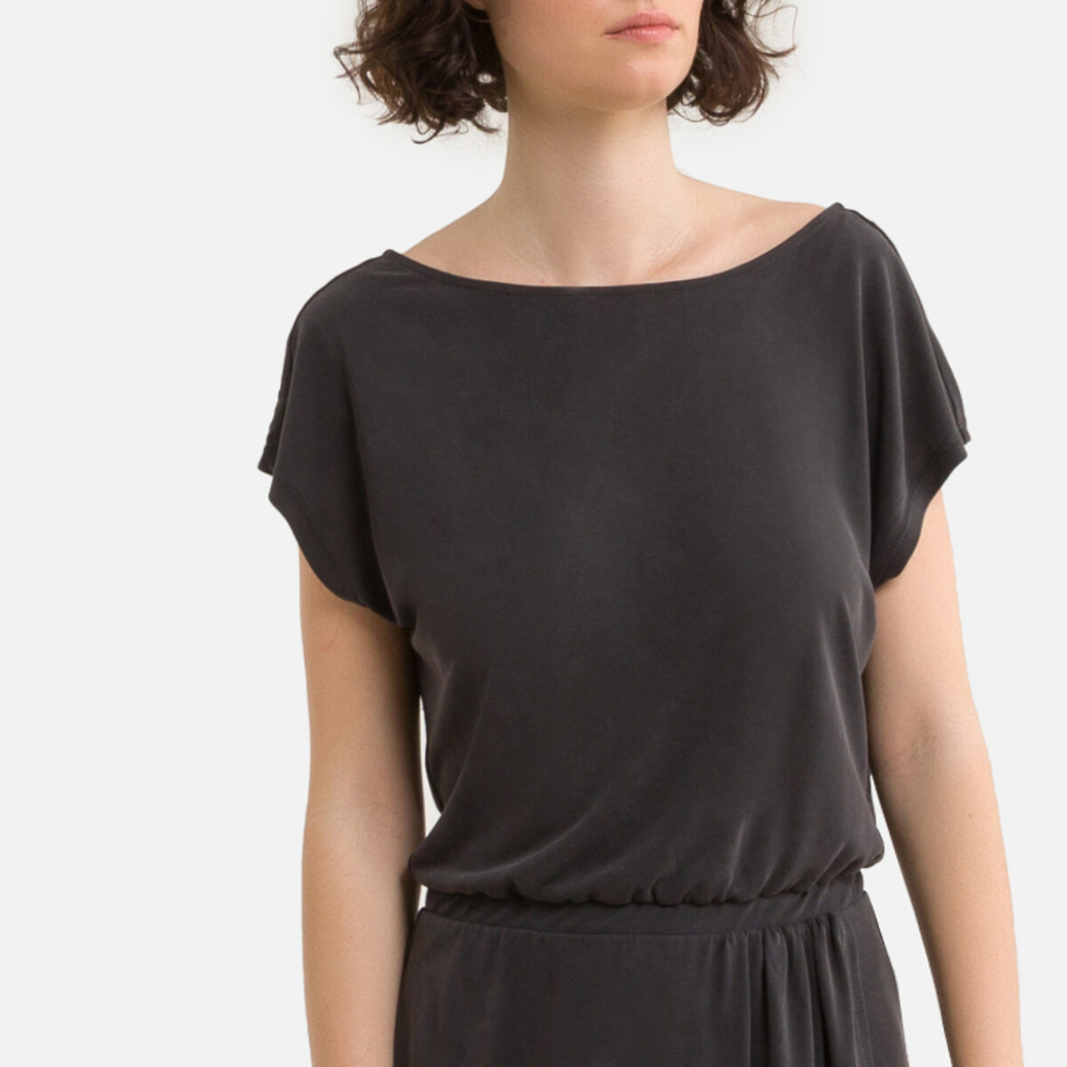 Платье LaRedoute Длинное однотонное короткие рукава M черный, размер M - фото 2