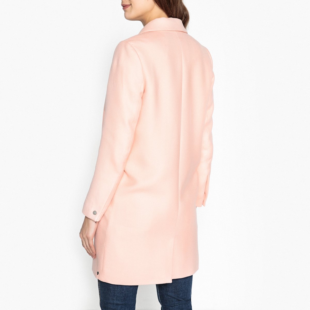 Пальто LaRedoute Длинное свободного покроя XS розовый, размер XS - фото 3