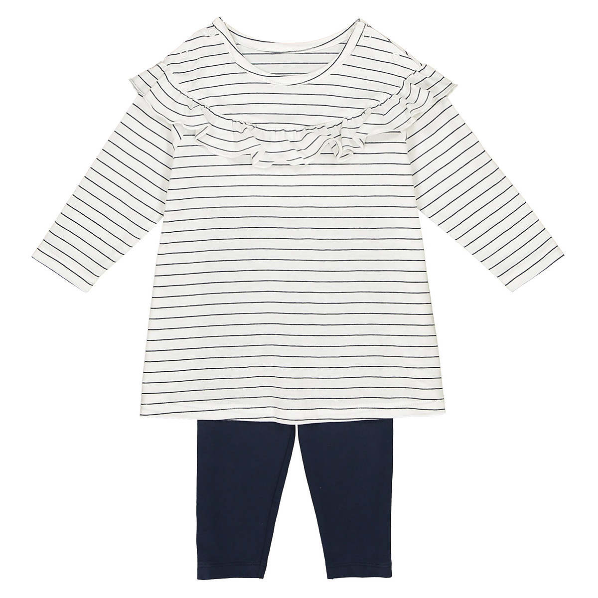 Collections Conjunto túnica com folho e leggings, 1 meses-3 anos