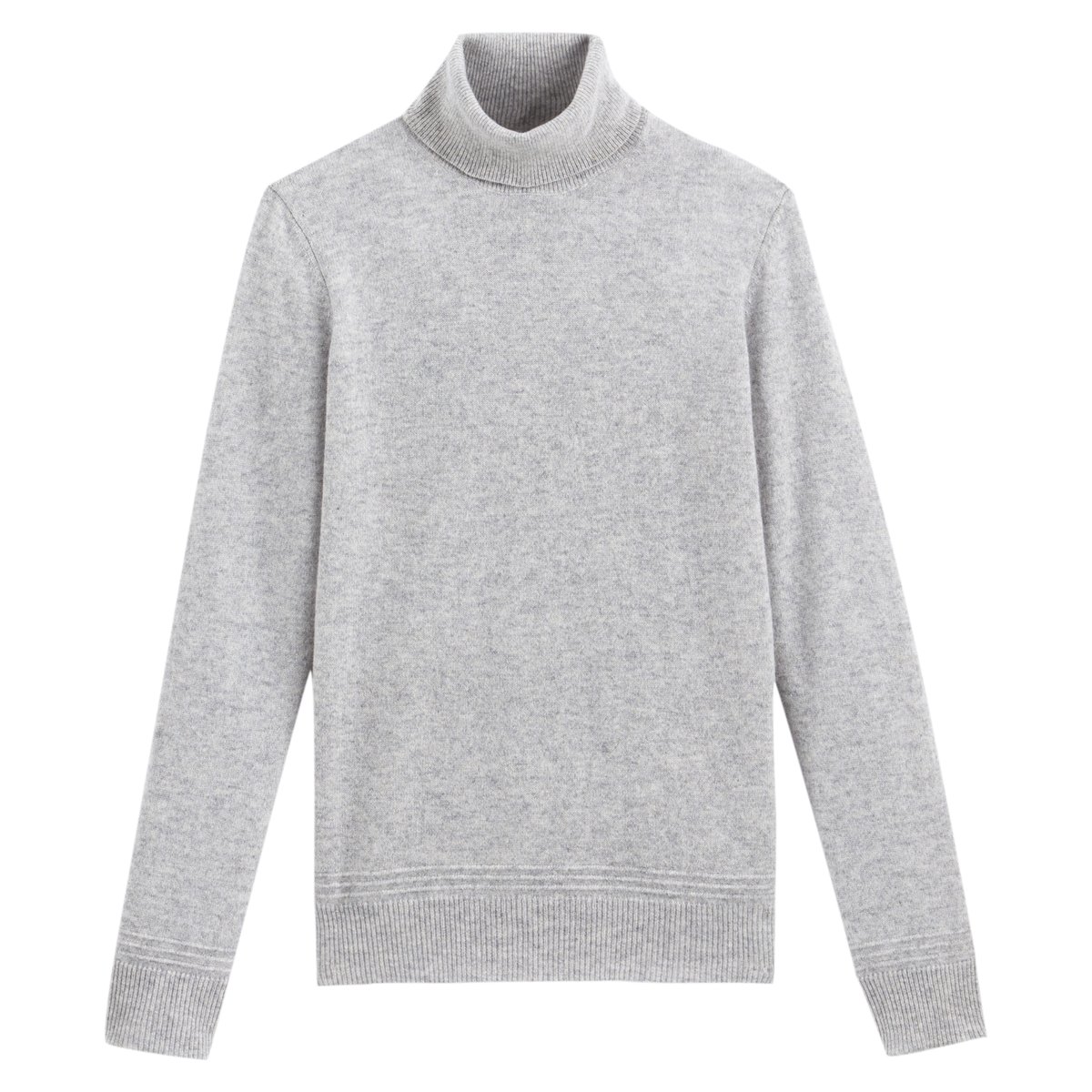 Пуловер La Redoute С отворачивающимся воротником  кашемир S серый, размер S - фото 5