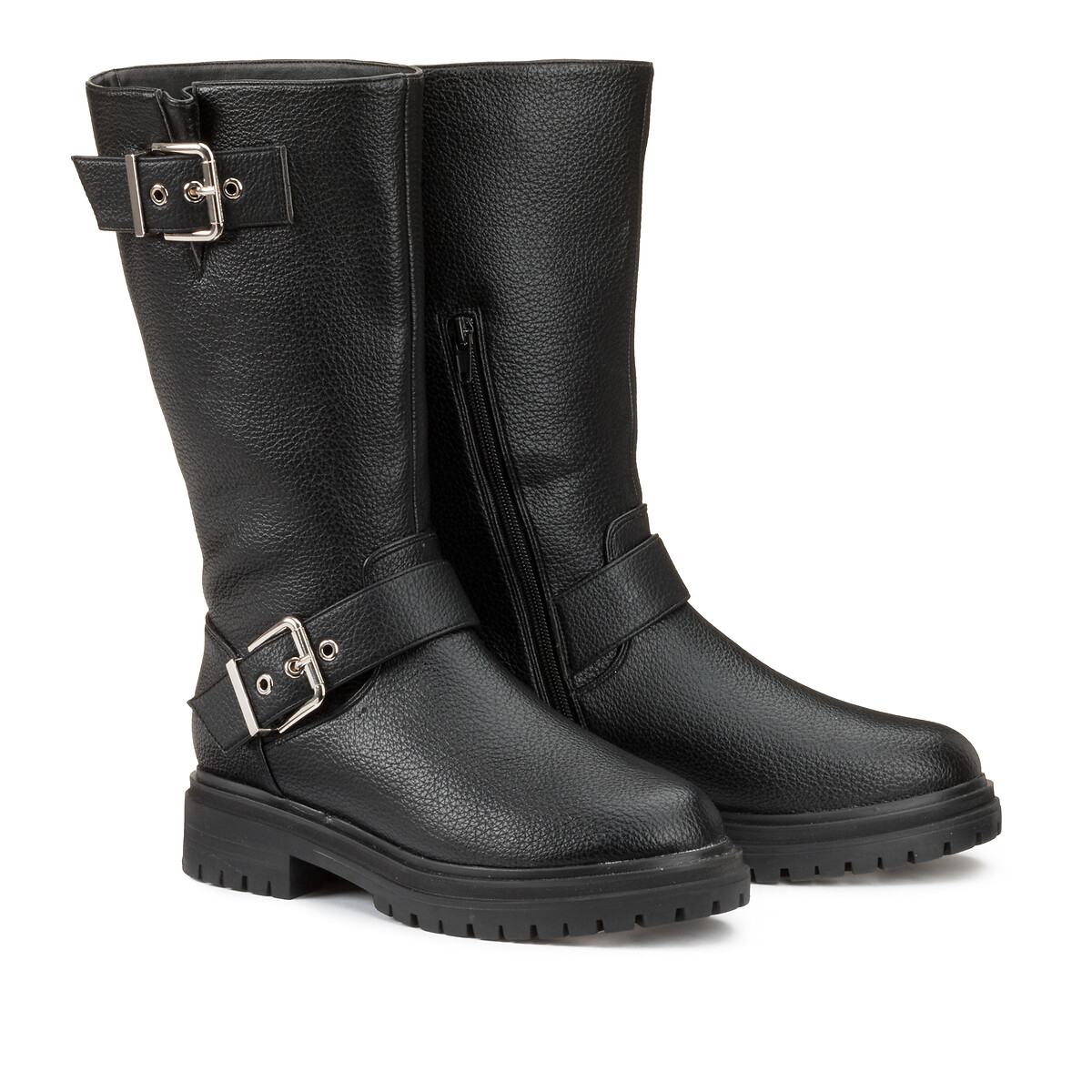 Ботинки LA REDOUTE COLLECTIONS PLUS Ботинки В байкерском стиле на низком каблуке широкая стопа 38-45 40 черный, размер 40 - фото 2