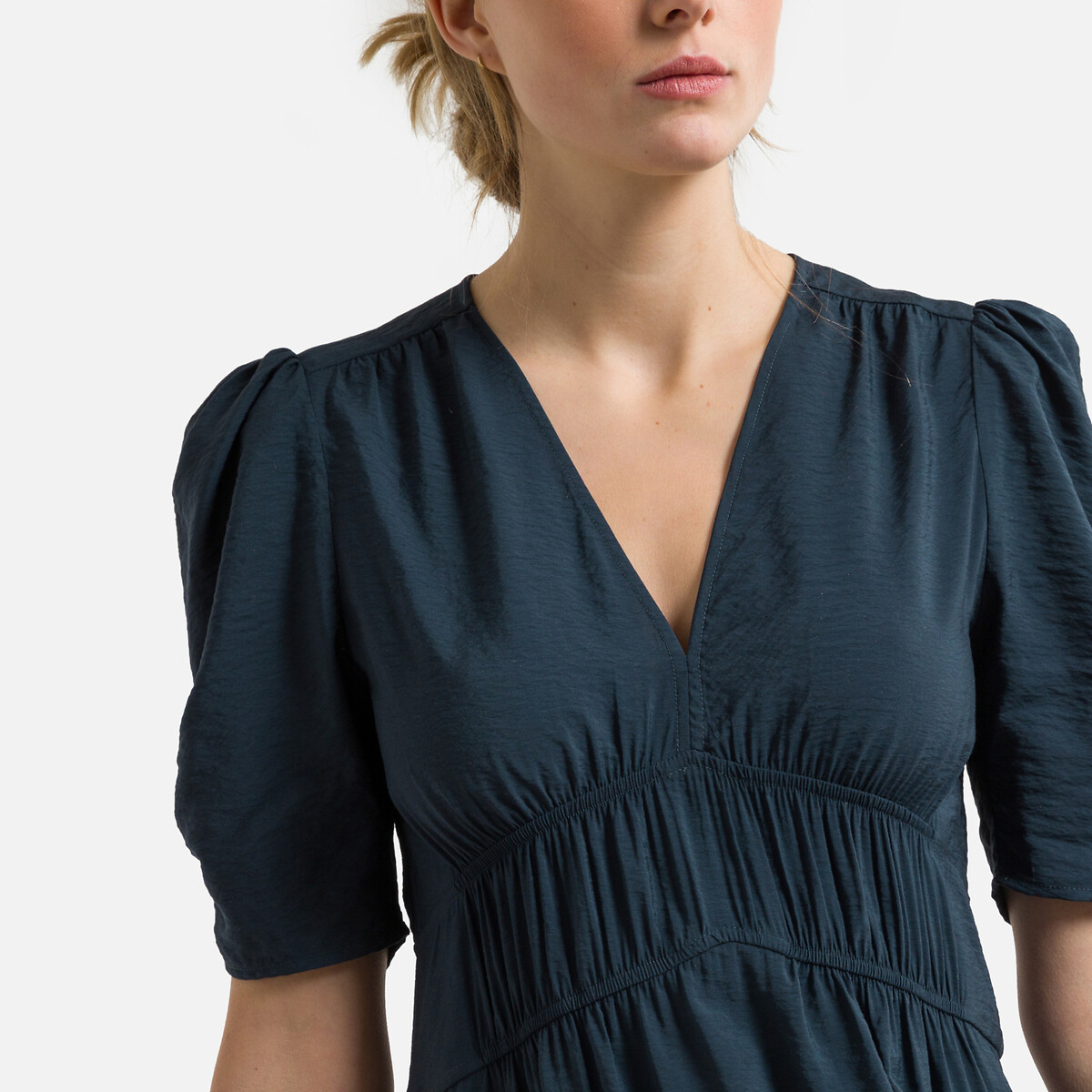Платье BA&SH Объемного покроя с напускными рукавами LINDA 0(XS) синий, размер 0(XS) Объемного покроя с напускными рукавами LINDA 0(XS) синий - фото 3