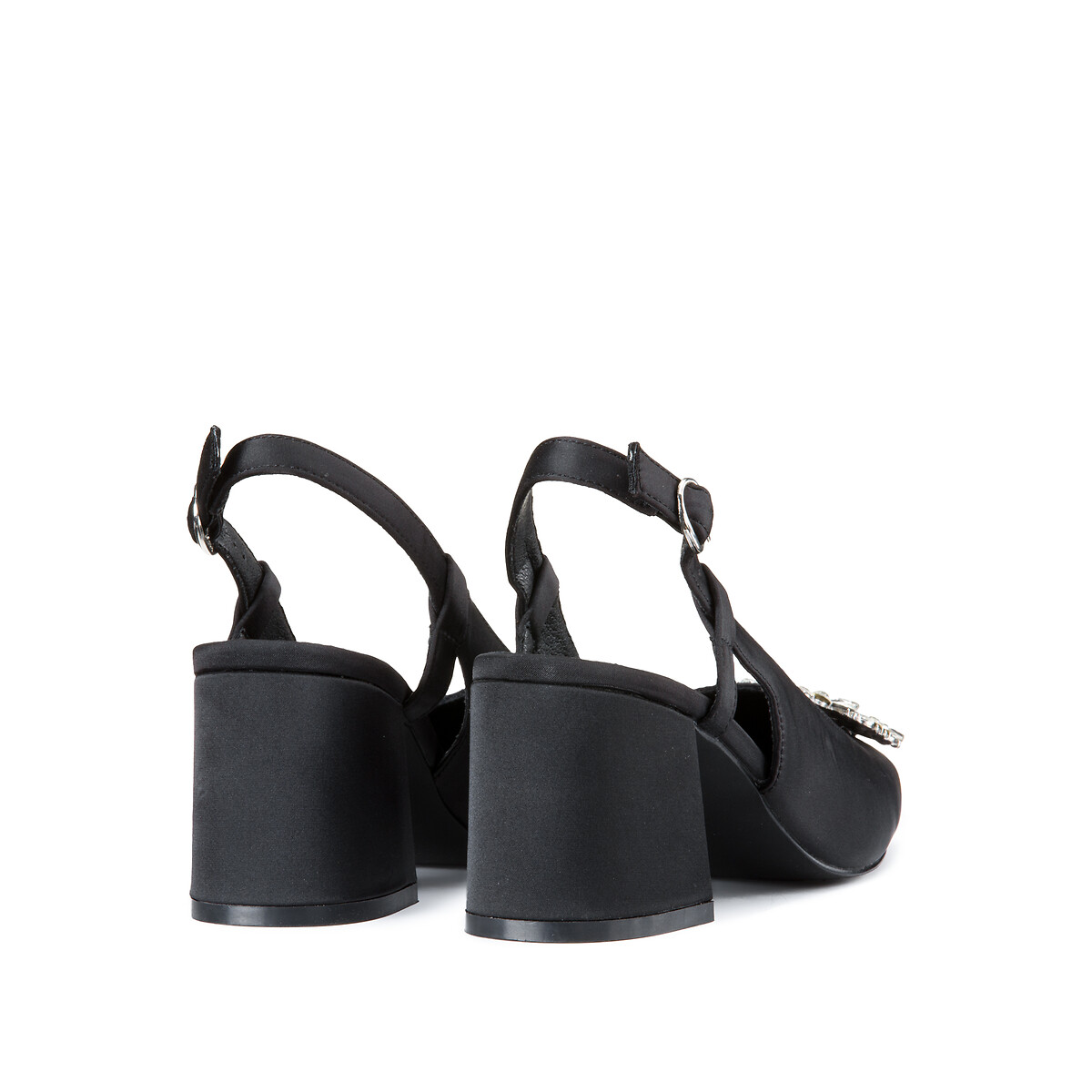 Туфли-лодочки На широком каблуке с украшением 40 черный LaRedoute, размер 40 - фото 4