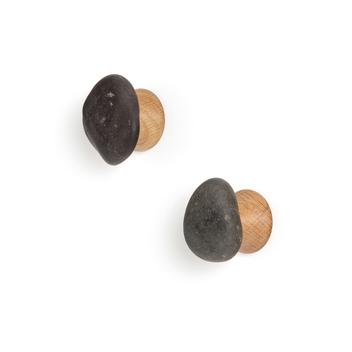 Lot de 2 porte-manteaux patères galet Koishi