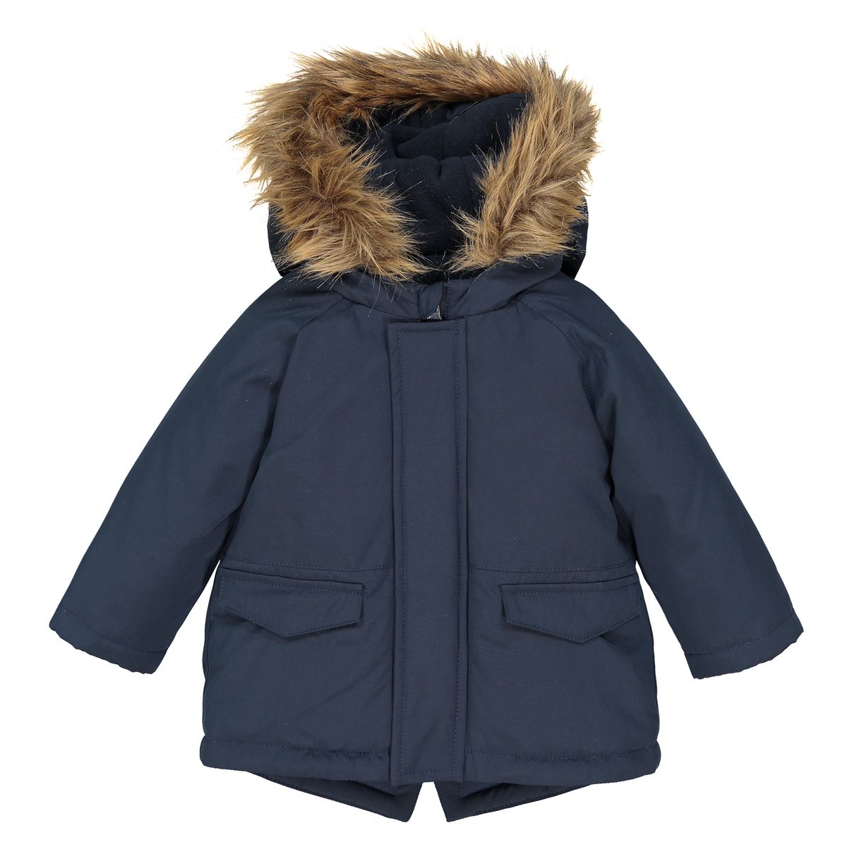 Parka avec capuche imitation fourrure 3 mois-3 ans