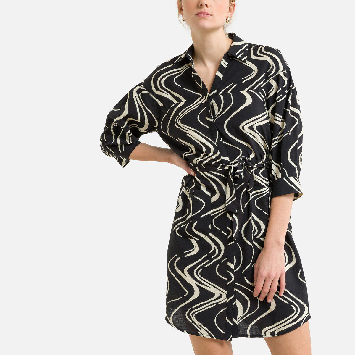 Платье-рубашка VILA С рисунком 48 черный, размер 48 - фото 1