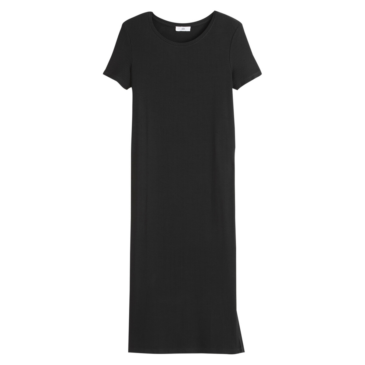 Платье LaRedoute С короткими рукавами из рифленого трикотажа стрейч M черный, размер M - фото 5