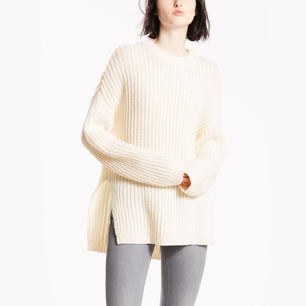 Pull en laine col rond grosse maille