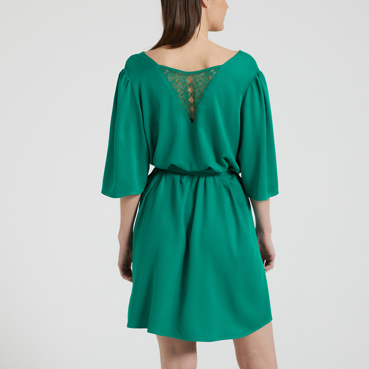 Платье прямое спинка из кружева  46 зеленый LaRedoute, размер 46 - фото 4