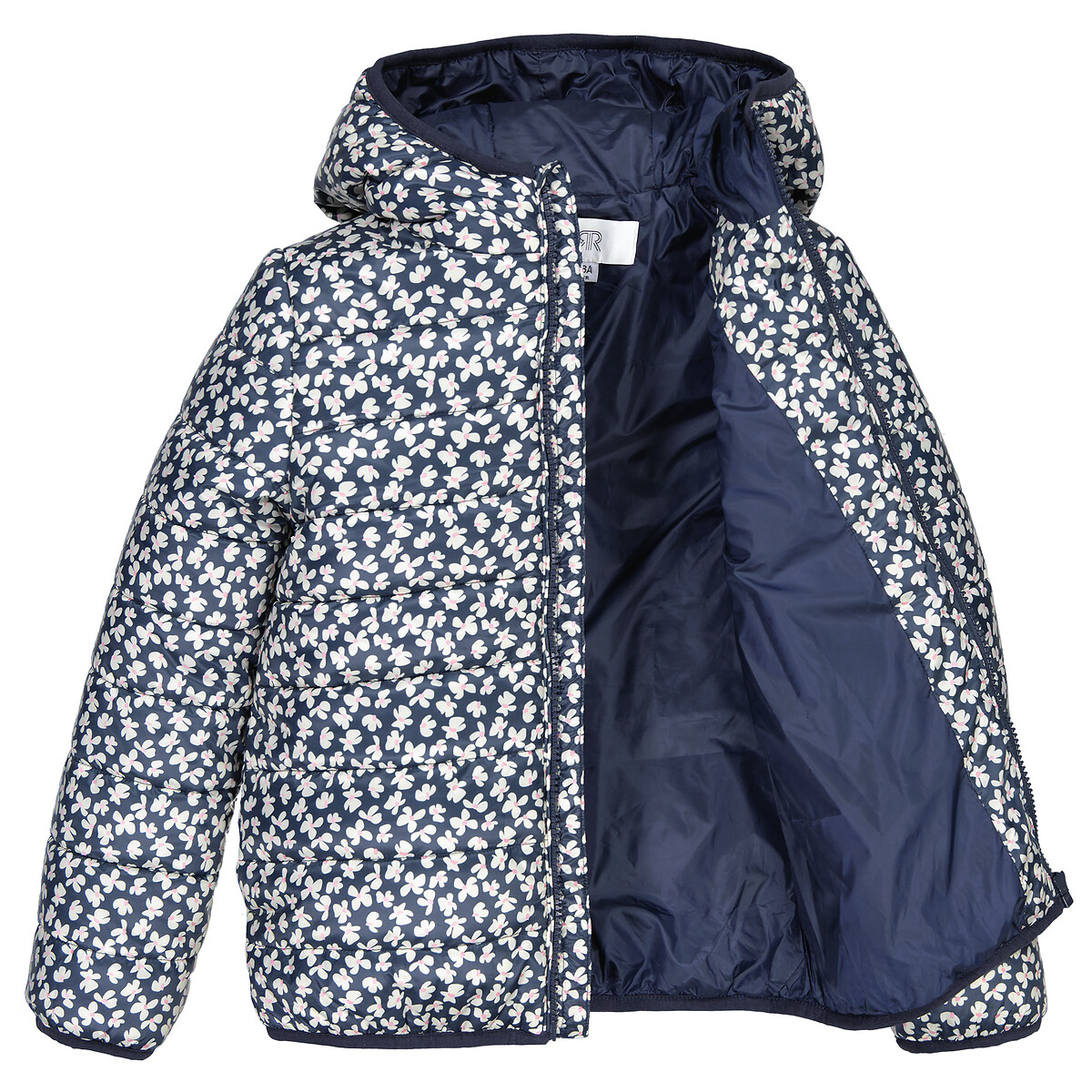 Куртка Стеганая легкая с капюшоном и цветочным принтом 7 лет - 120 см синий LaRedoute, размер 7 лет - 120 см - фото 5