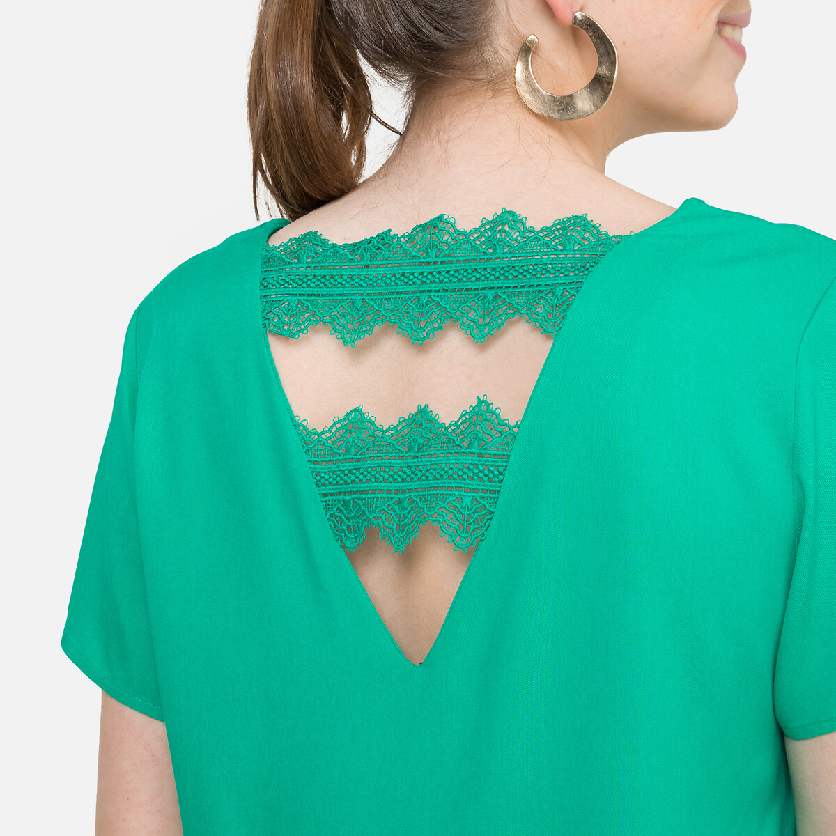 Платье VILA Короткое с V-образным вырезом 42 зеленый, размер 42 - фото 3
