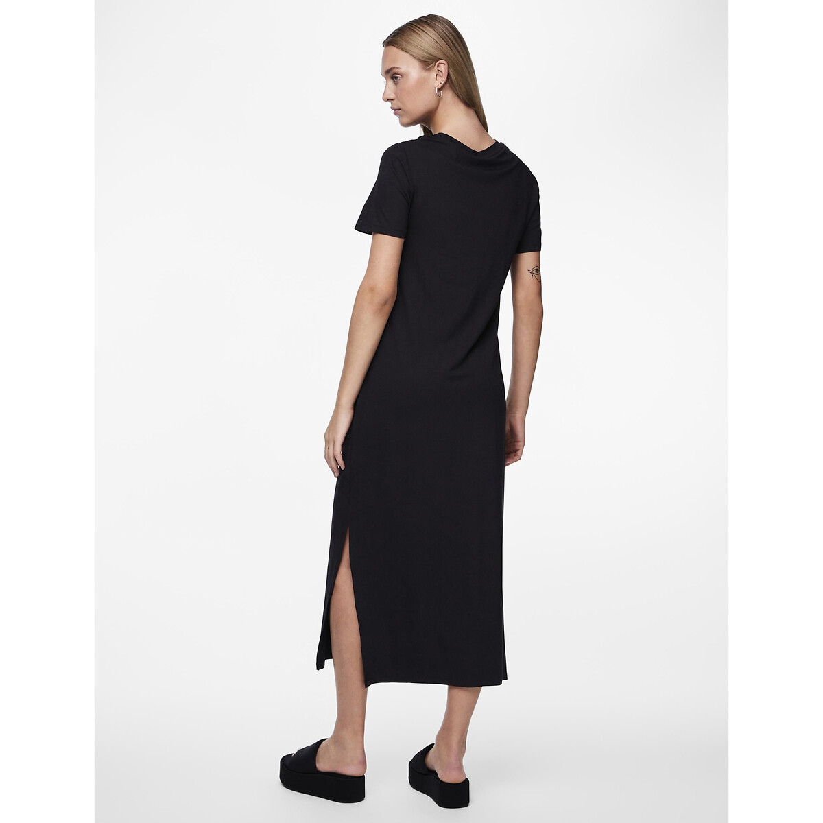 Платье-футболка длинное  XL черный LaRedoute, размер XL - фото 4