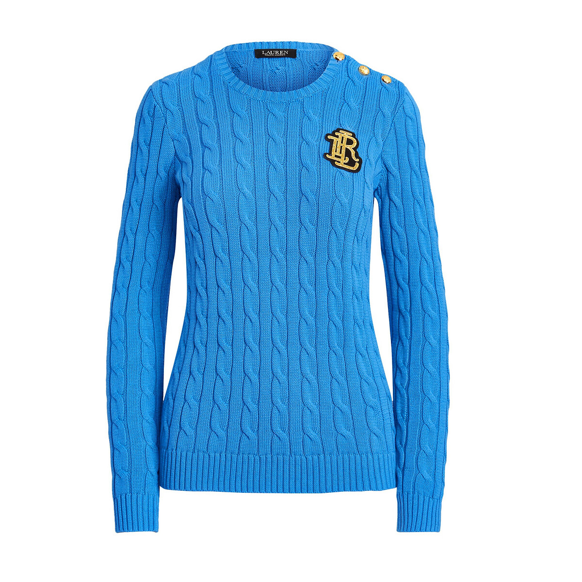 Пуловер LaRedoute С круглым вырезом из тонкого витого трикотажа S синий, размер S - фото 4