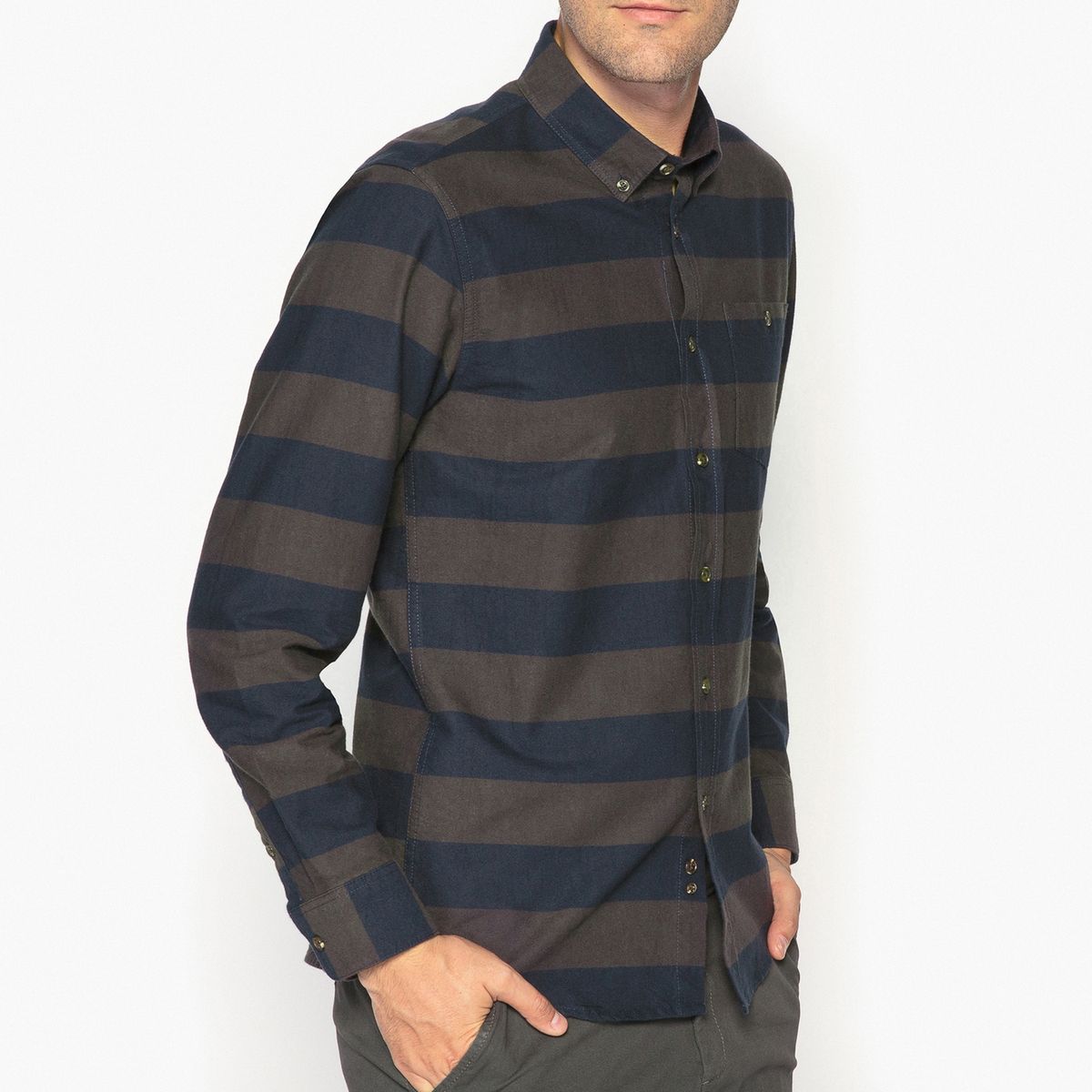 Chemise regular rayée 100% coton