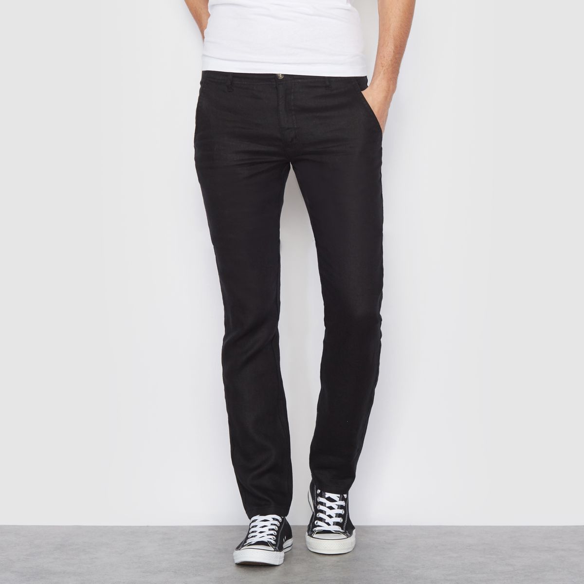 Pantalon coupe droite en lin