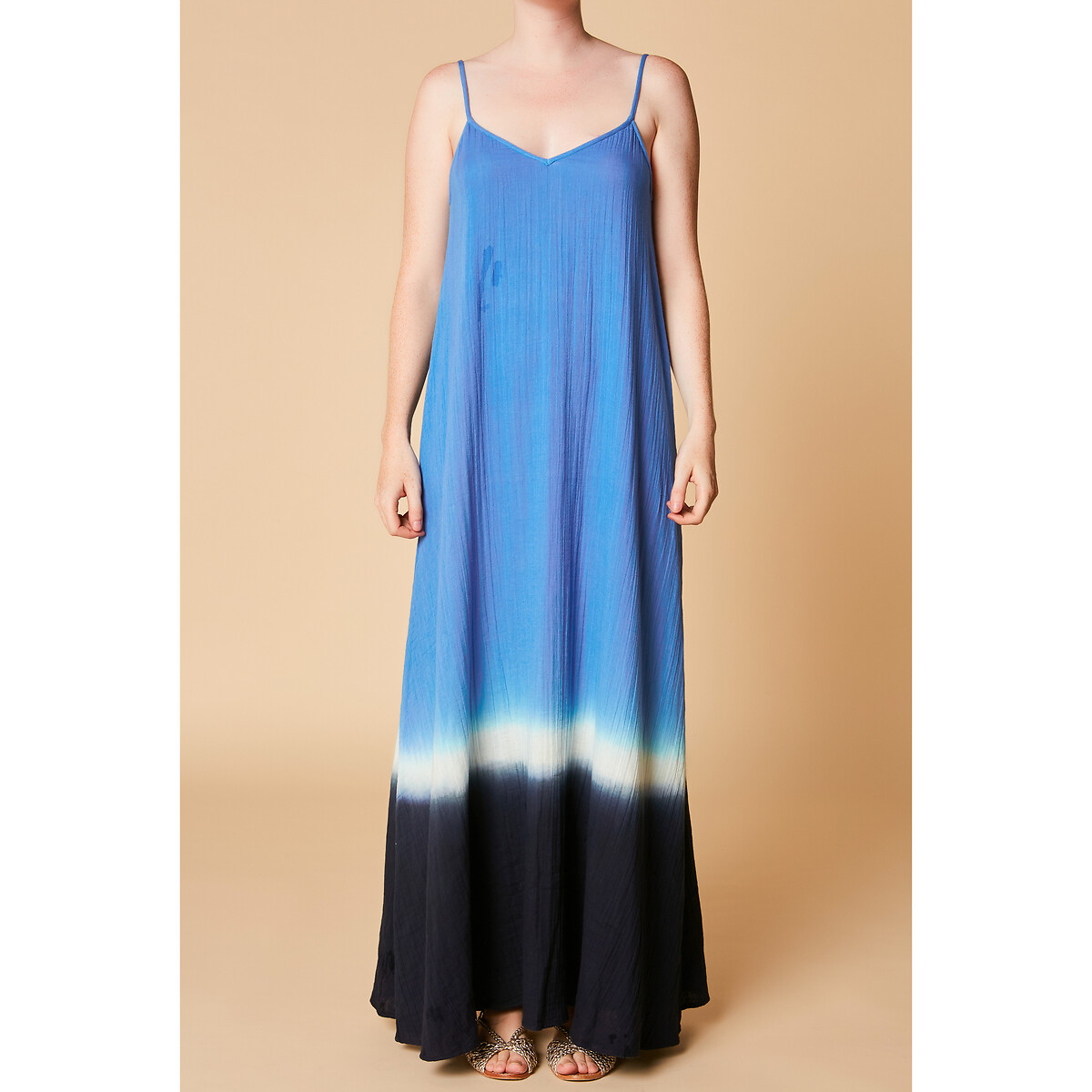 Платье LaRedoute Длинное с принтом тай-энд-дай SOUANNE S синий, размер S - фото 1