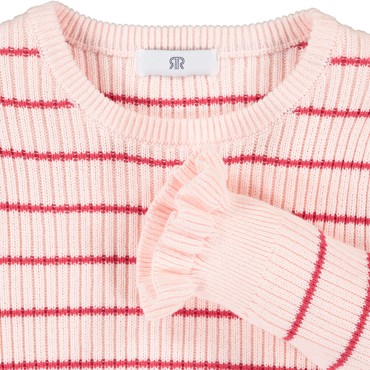 Пуловер LA REDOUTE COLLECTIONS Пуловер В полоску 12 лет -150 см розовый, размер 12 лет -150 см - фото 4