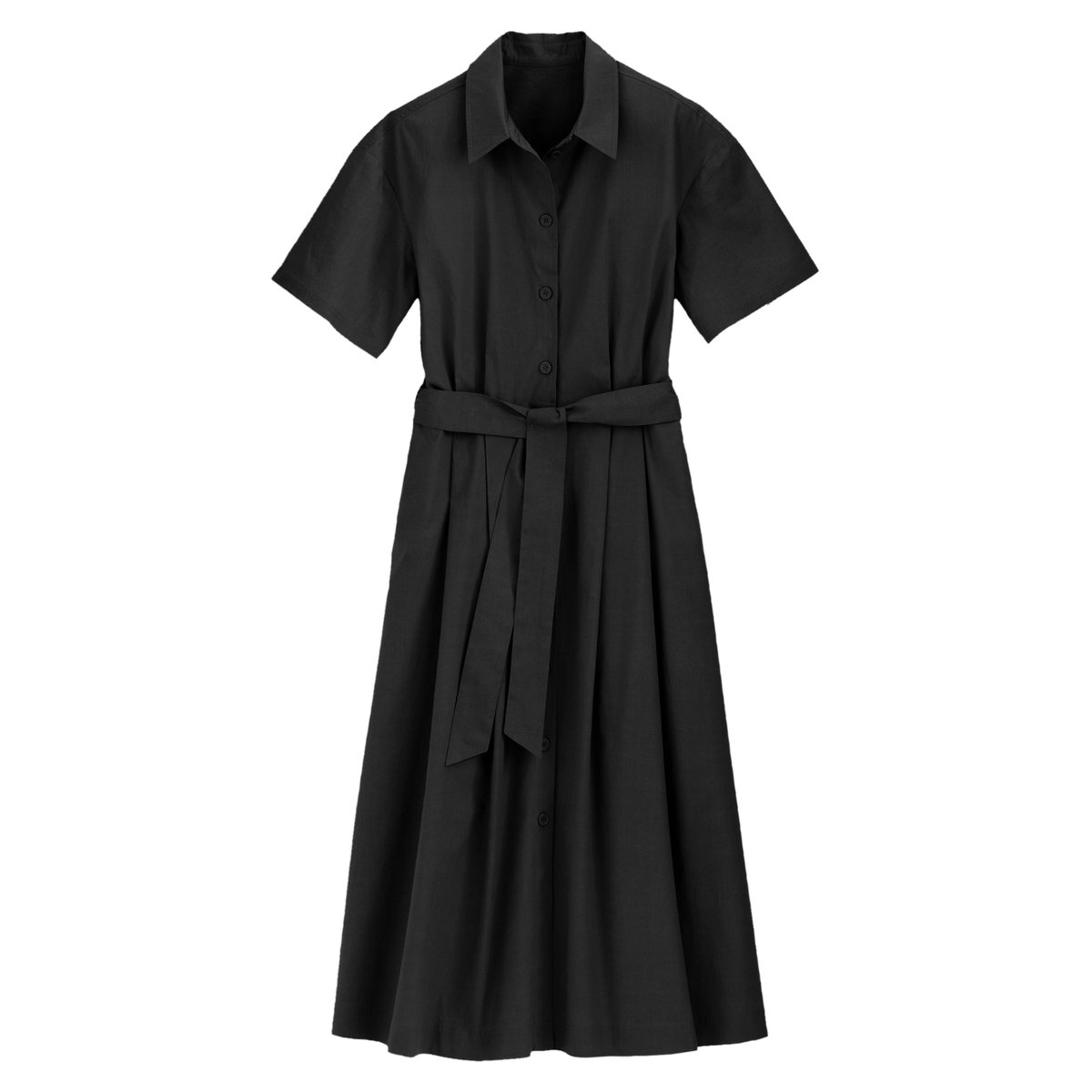 Платье-рубашка La Redoute Из хлопка 34 (FR) - 40 (RUS) черный, размер 34 (FR) - 40 (RUS) Из хлопка 34 (FR) - 40 (RUS) черный - фото 5