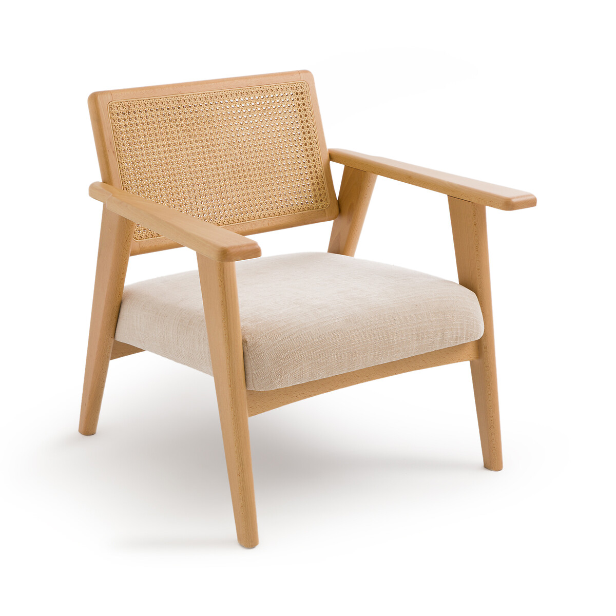 Кресло из бука и плетения Lons единый размер бежевый кресло из вискозы и льна sanami единый размер бежевый