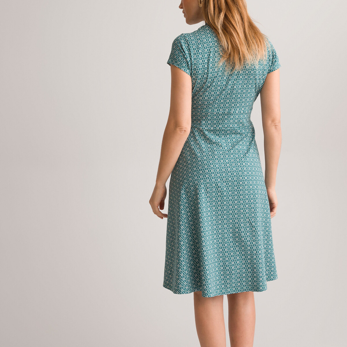 Платье-миди Расклешенное с графичным принтом 46 синий LaRedoute, размер 46 - фото 4