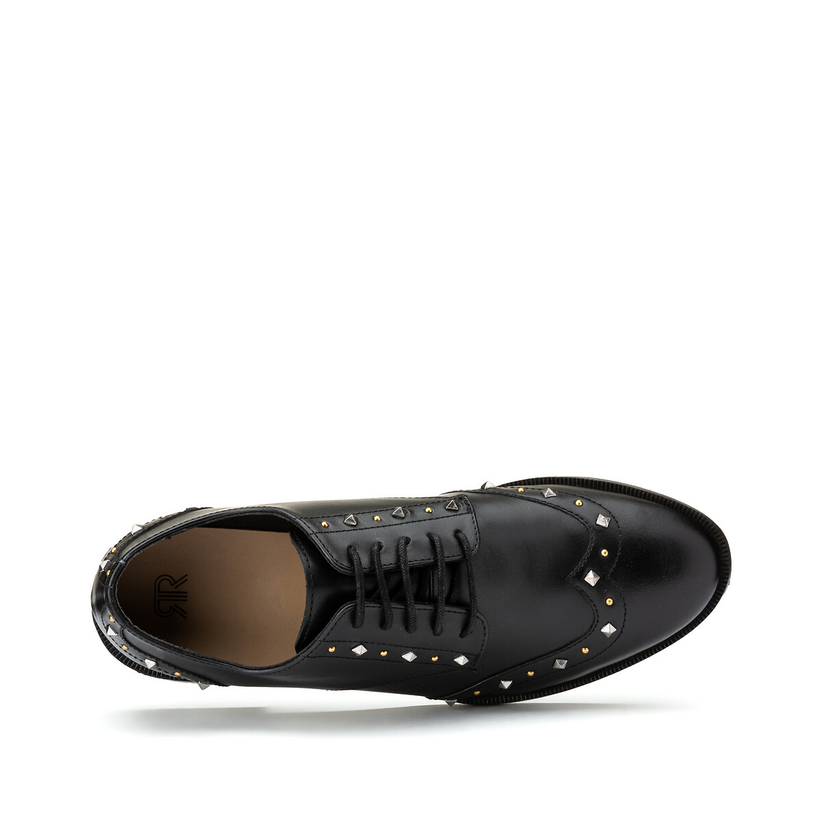 Ботинки-дерби LaRedoute Из кожи вставки из заклепок 36 черный, размер 36 - фото 4