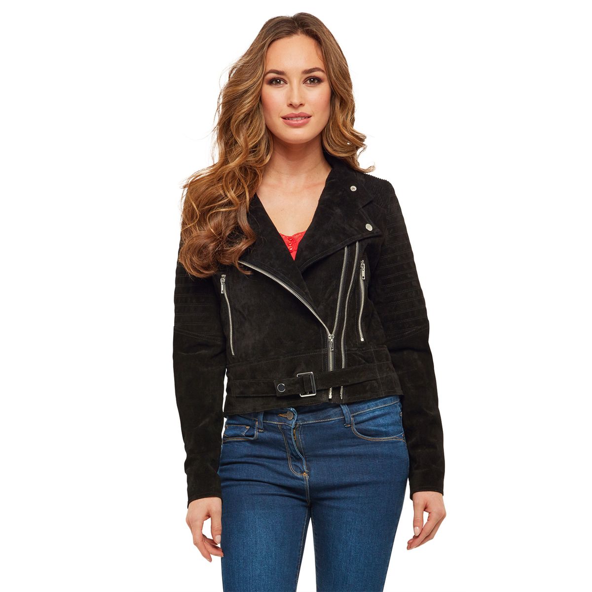 Veste motard en daim