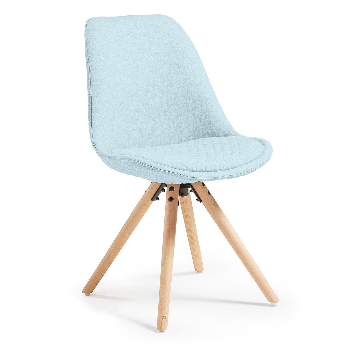 Chaise Ralf, naturel et tissu bleu clair