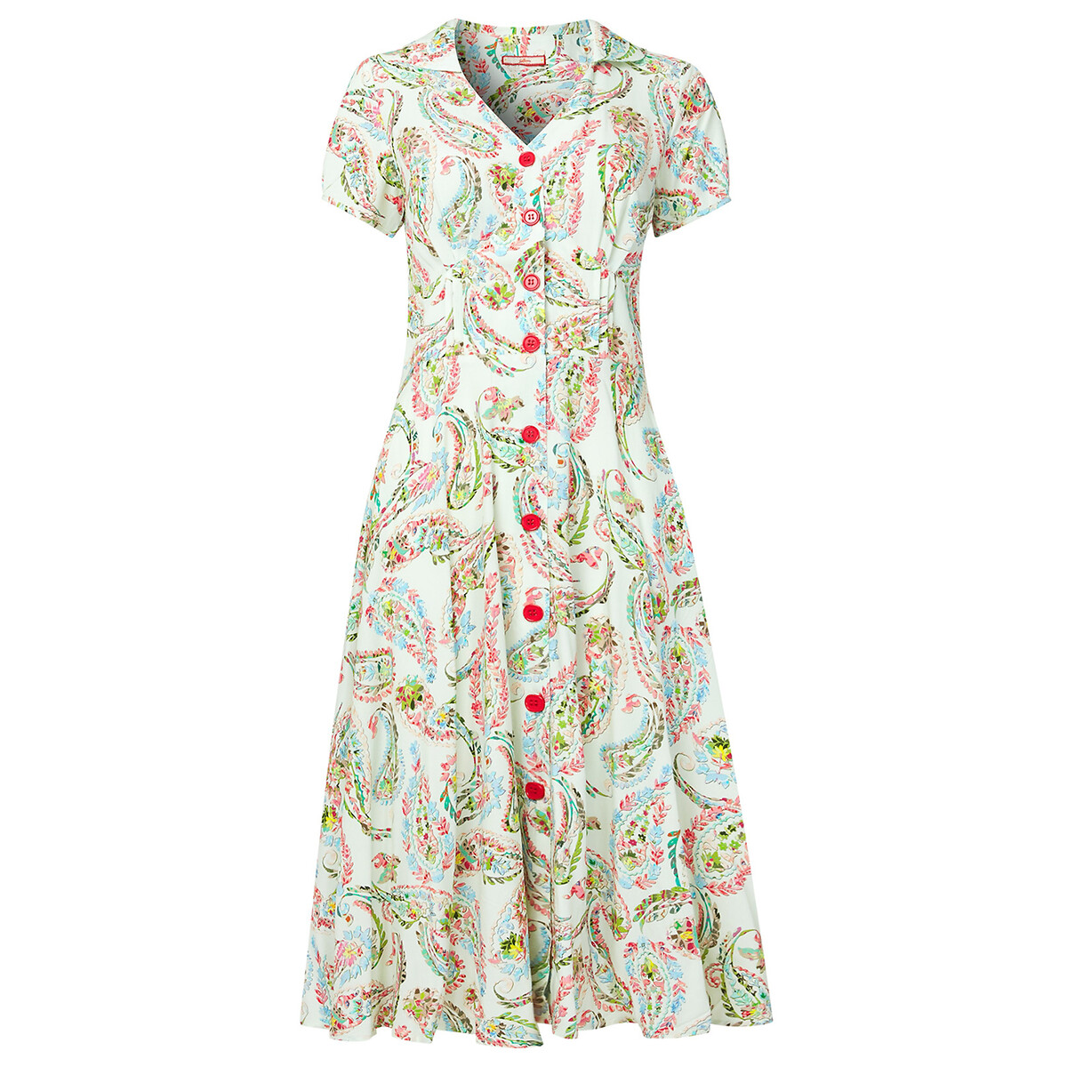Платье JOE BROWNS С цветочным принтом короткие рукава на пуговицах 44 белый, размер 44 - фото 5